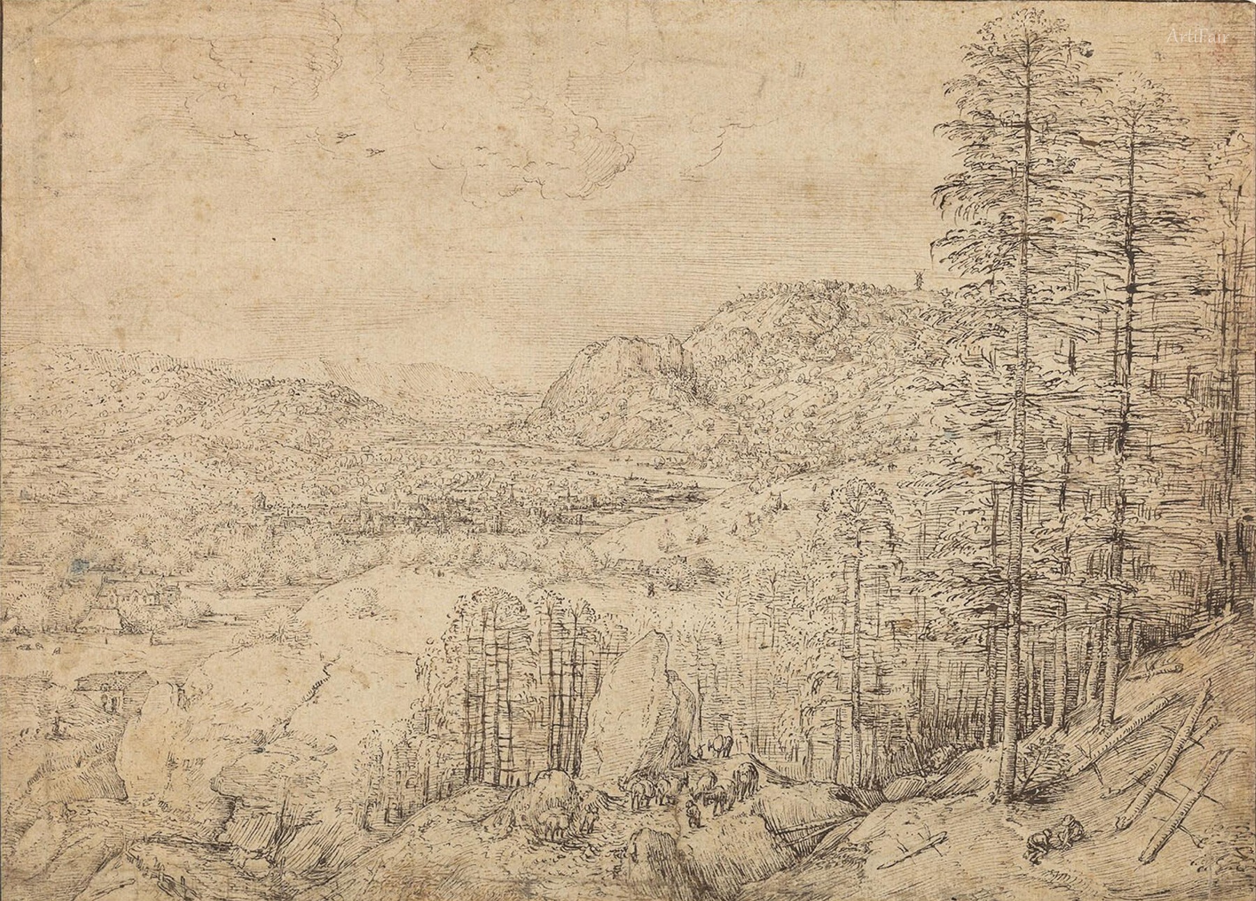 Mountain Landscape with a Mule Caravan
