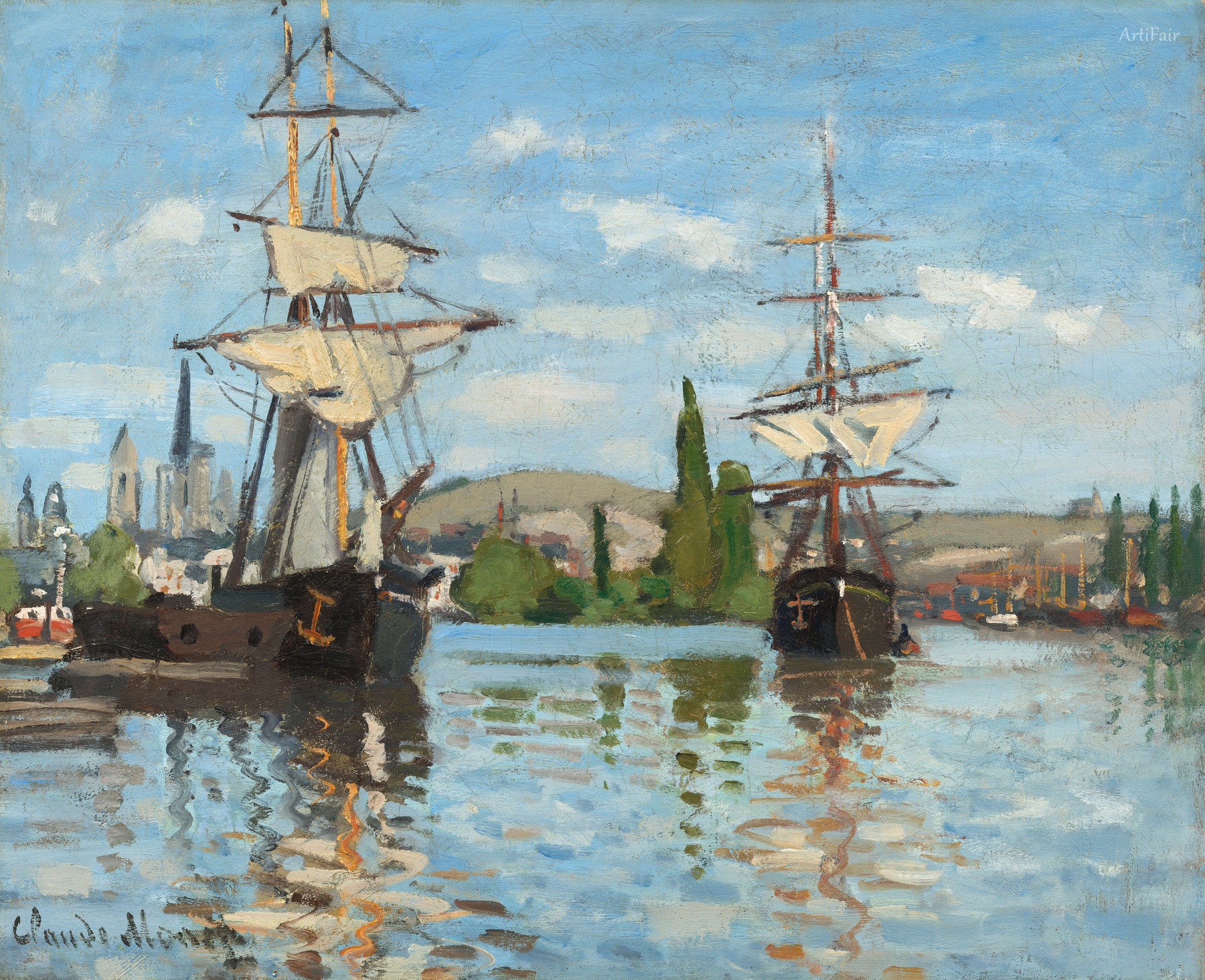 Barcos en el Sena en Rouen