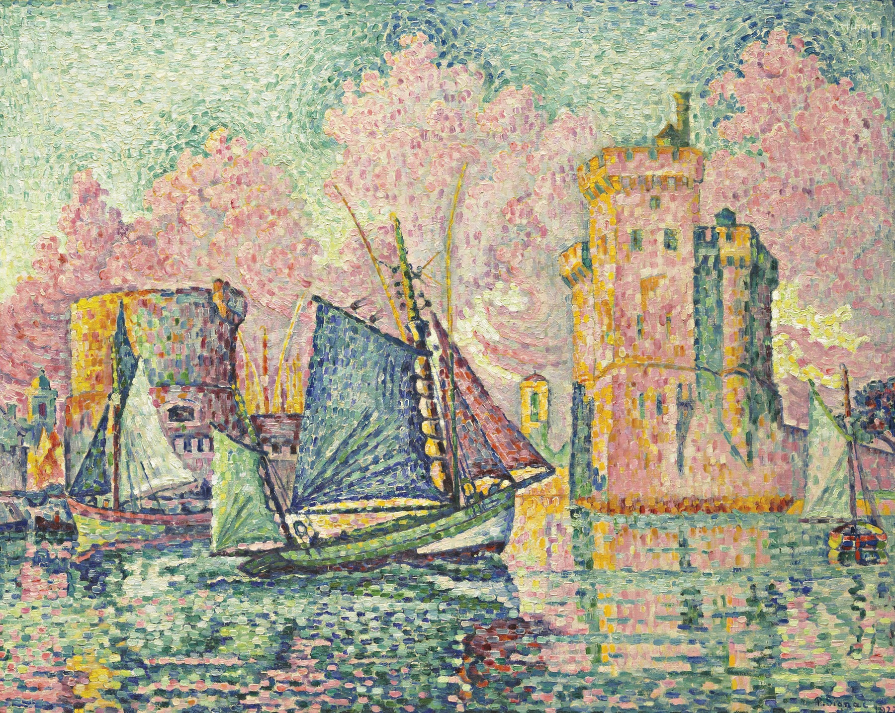 Loď s tuňákem vstupující do La Rochelle (Západ slunce)