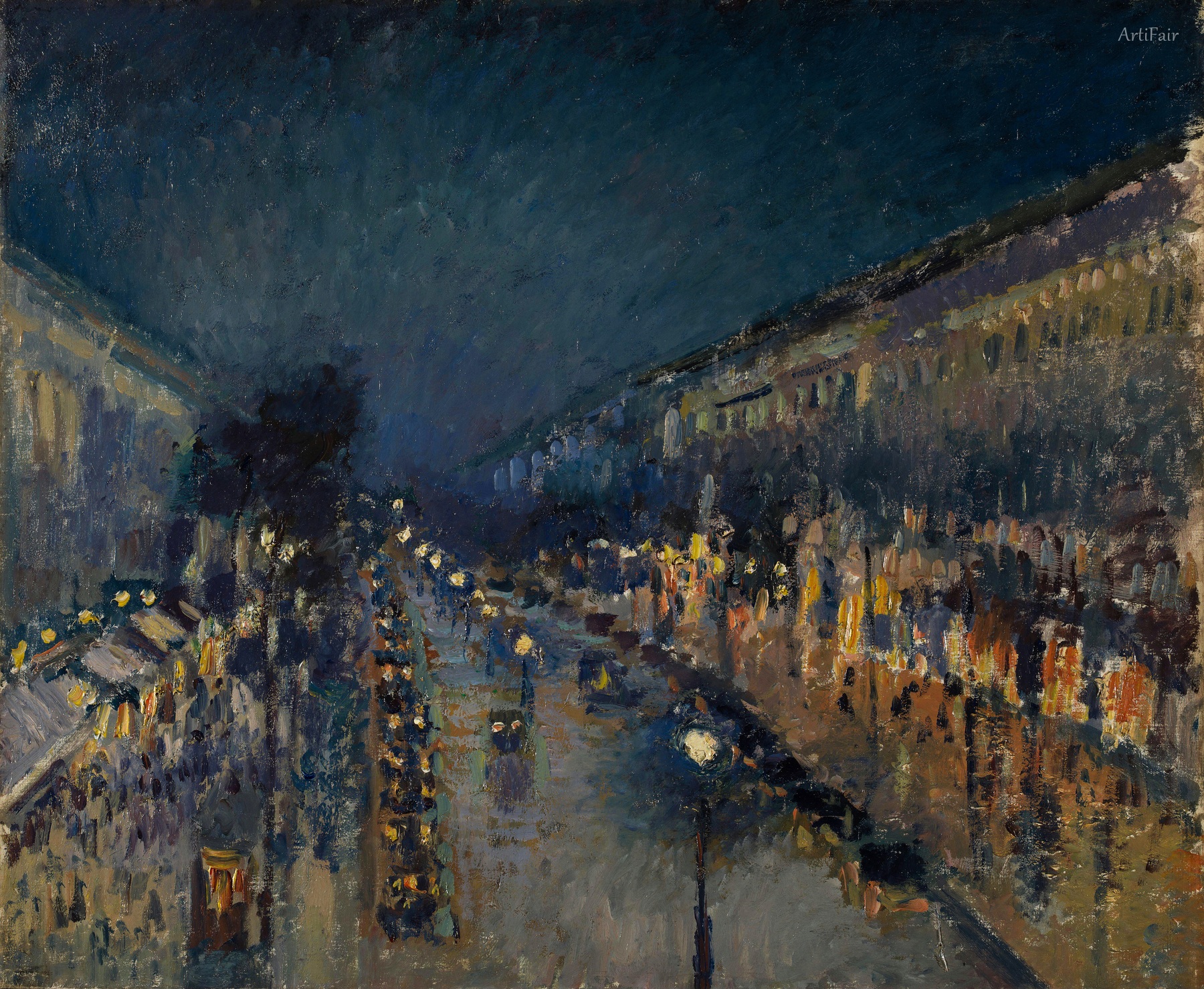Bulvár Montmartre v noci