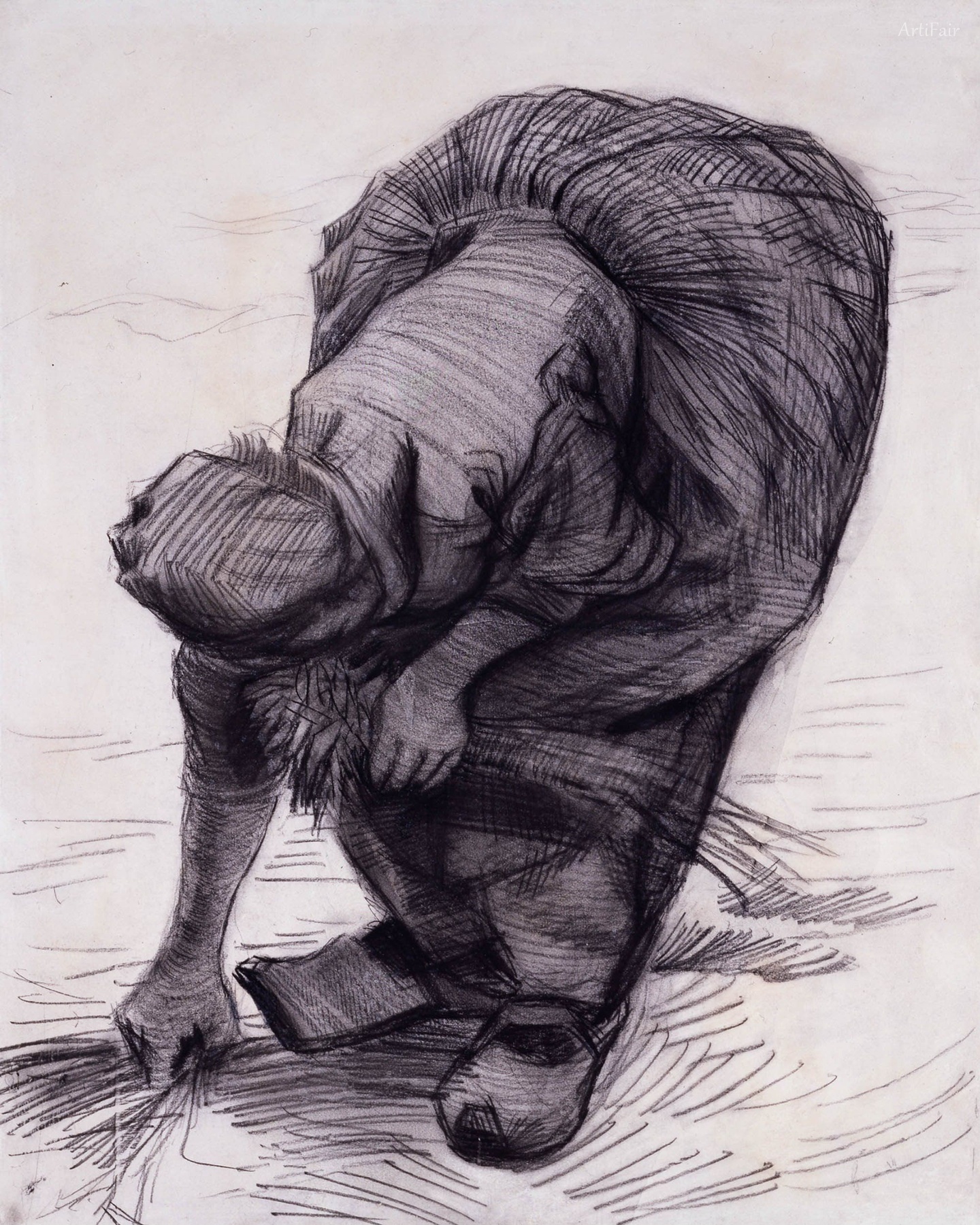 Peasant Woman Stooping and Gleaning