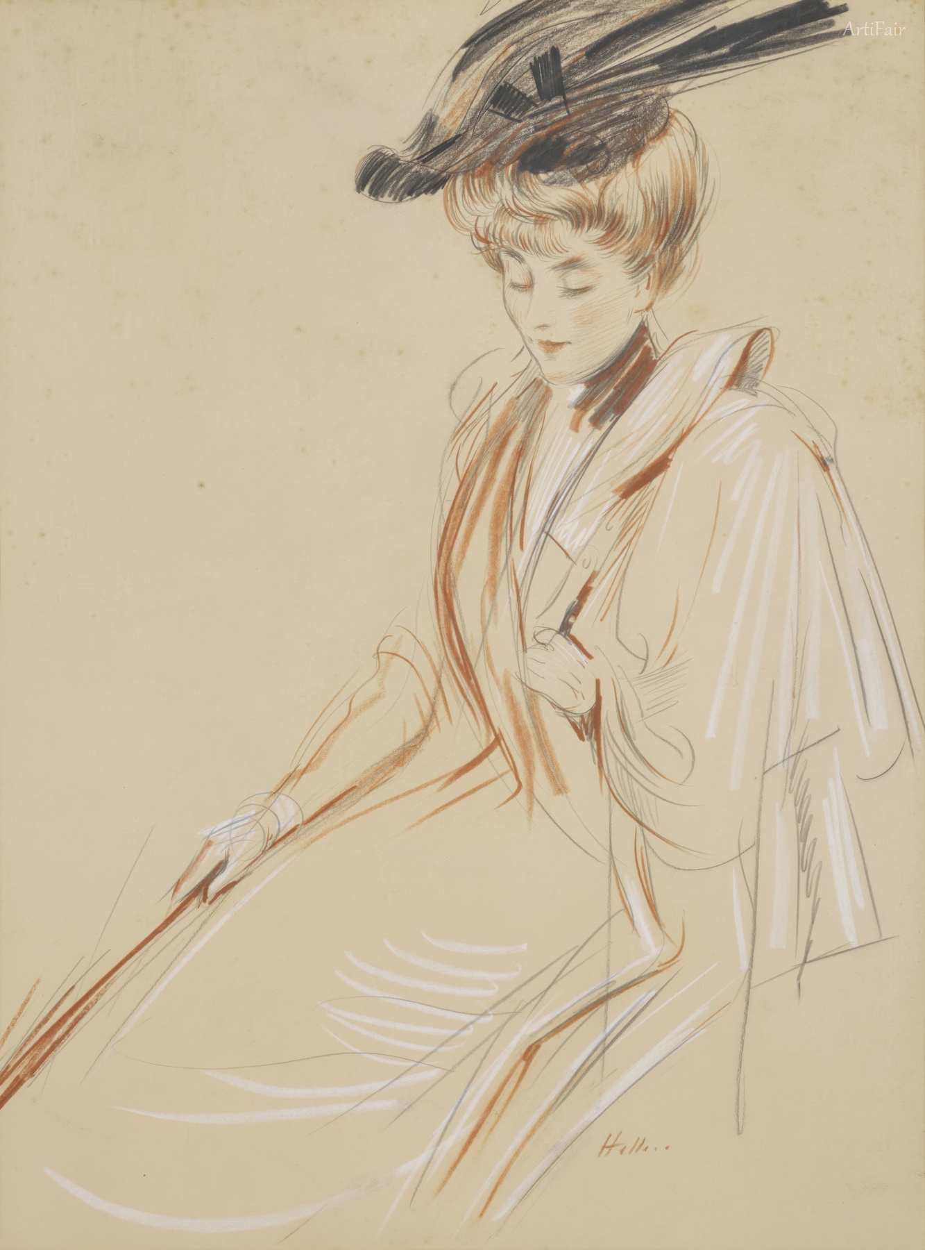Portrait of a Woman with Feathered Hat