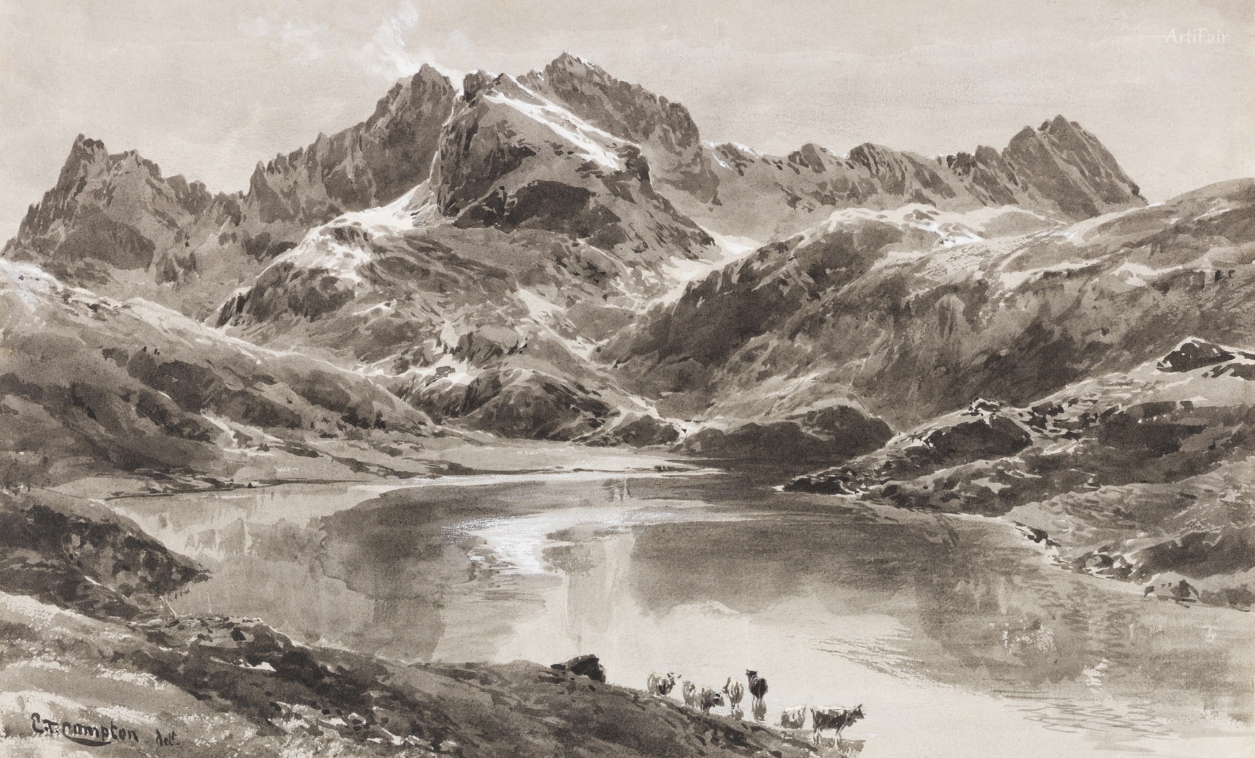 Lake Zürs against the Wildgruben Peak