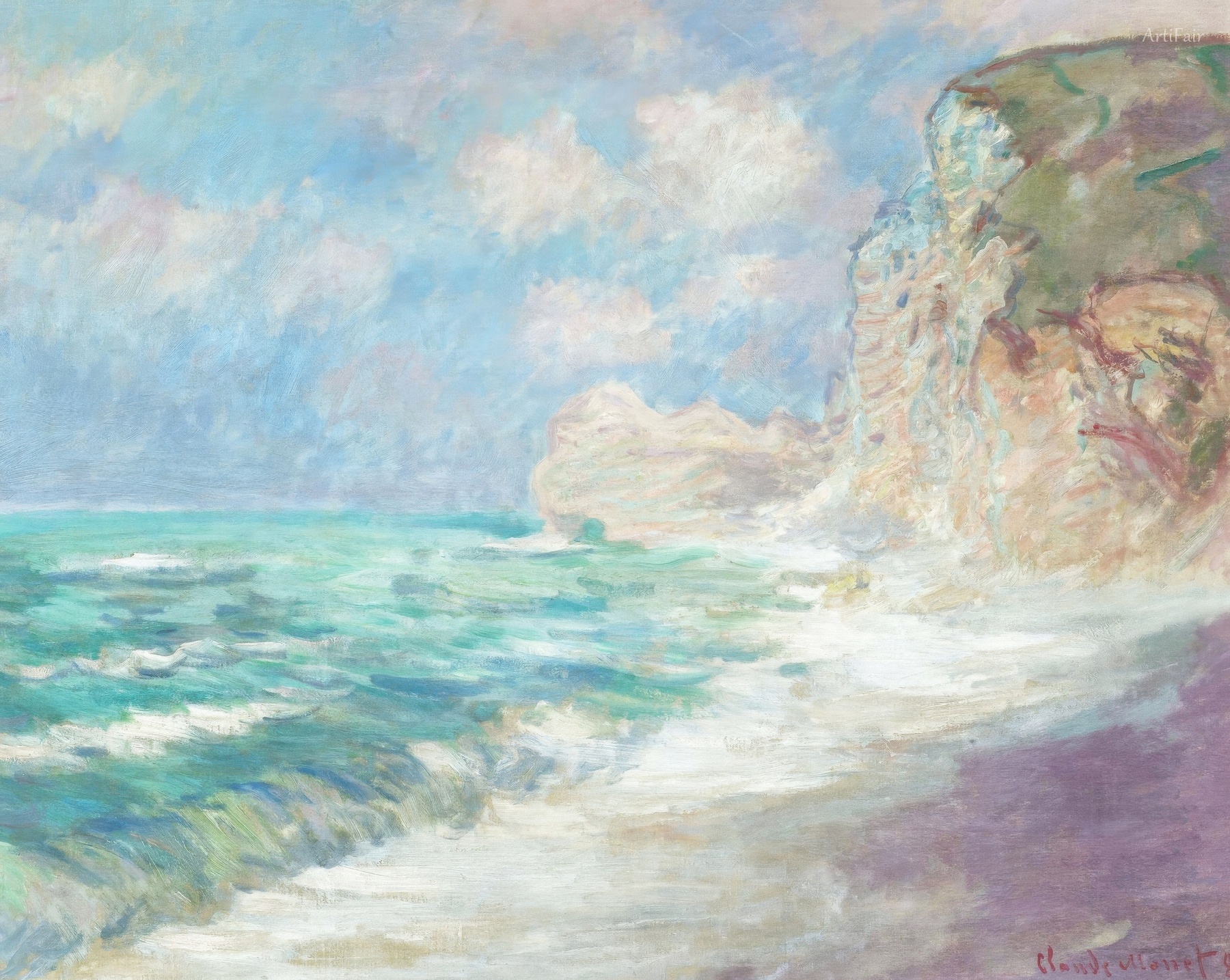 Cliff and Porte d'Amont in Rough Weather