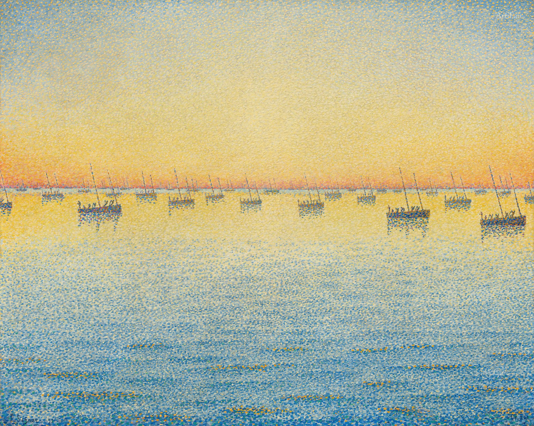 Setting Sun. Sardine Fishing