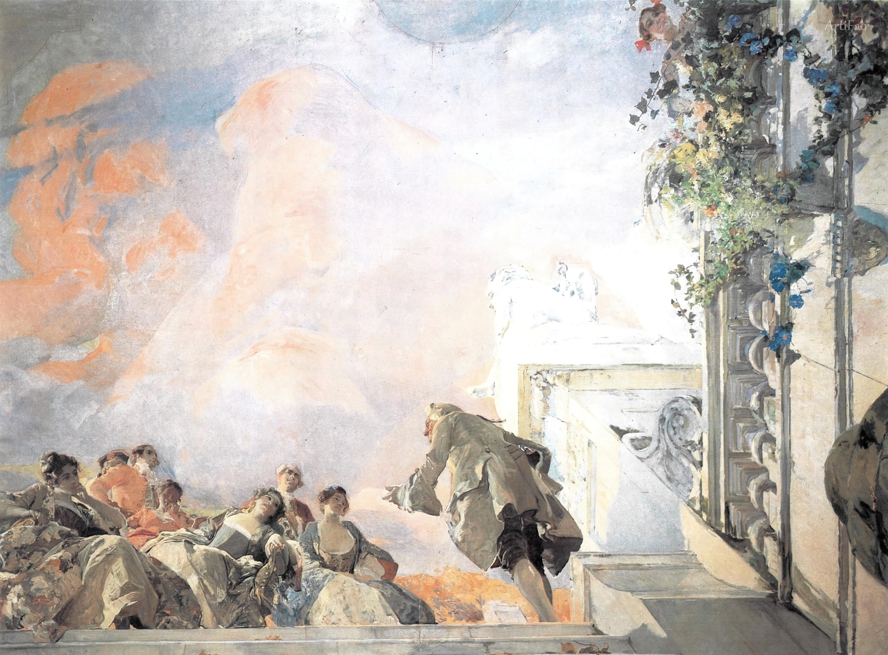 Fresco depicting a theatrical scene