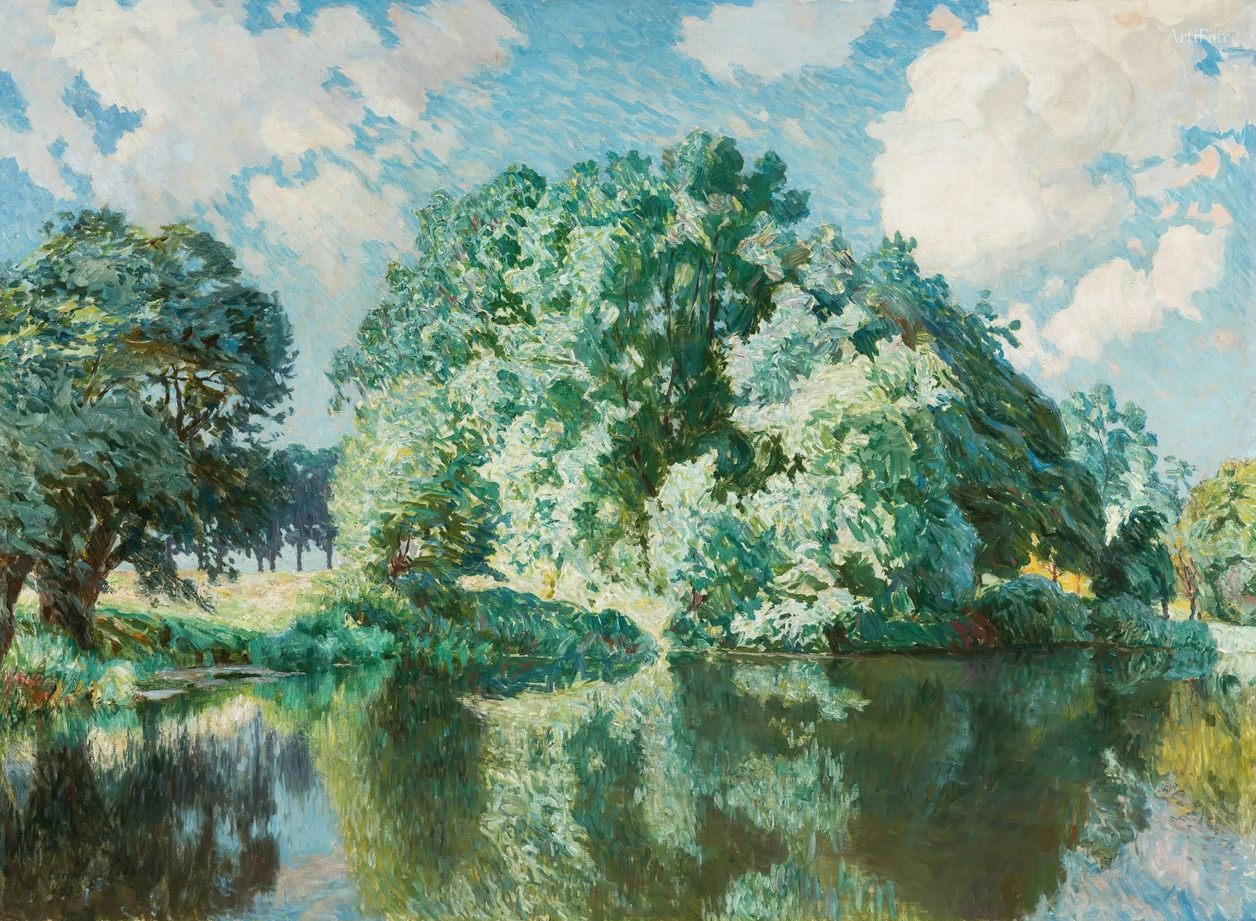 Borders of the river Lys in summer