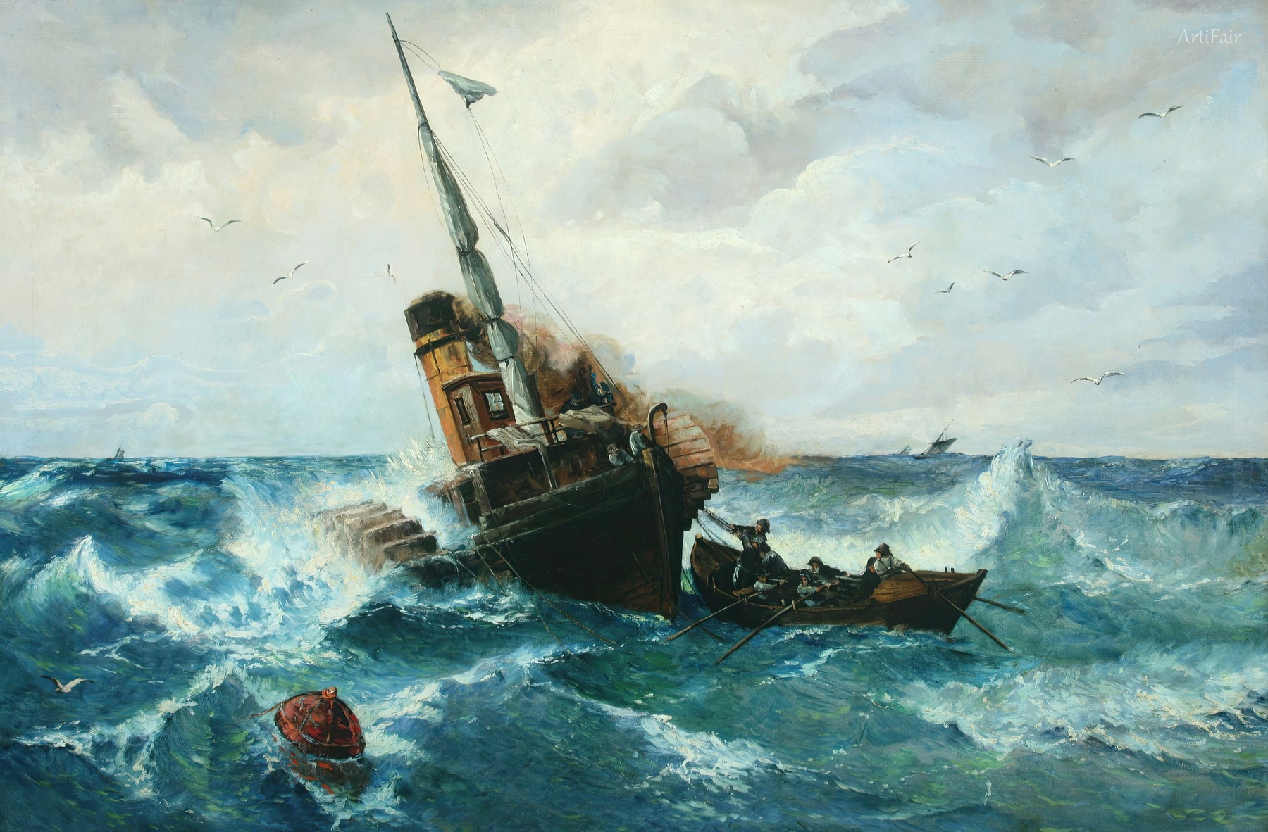Paddlesteamer in Stormy Weather