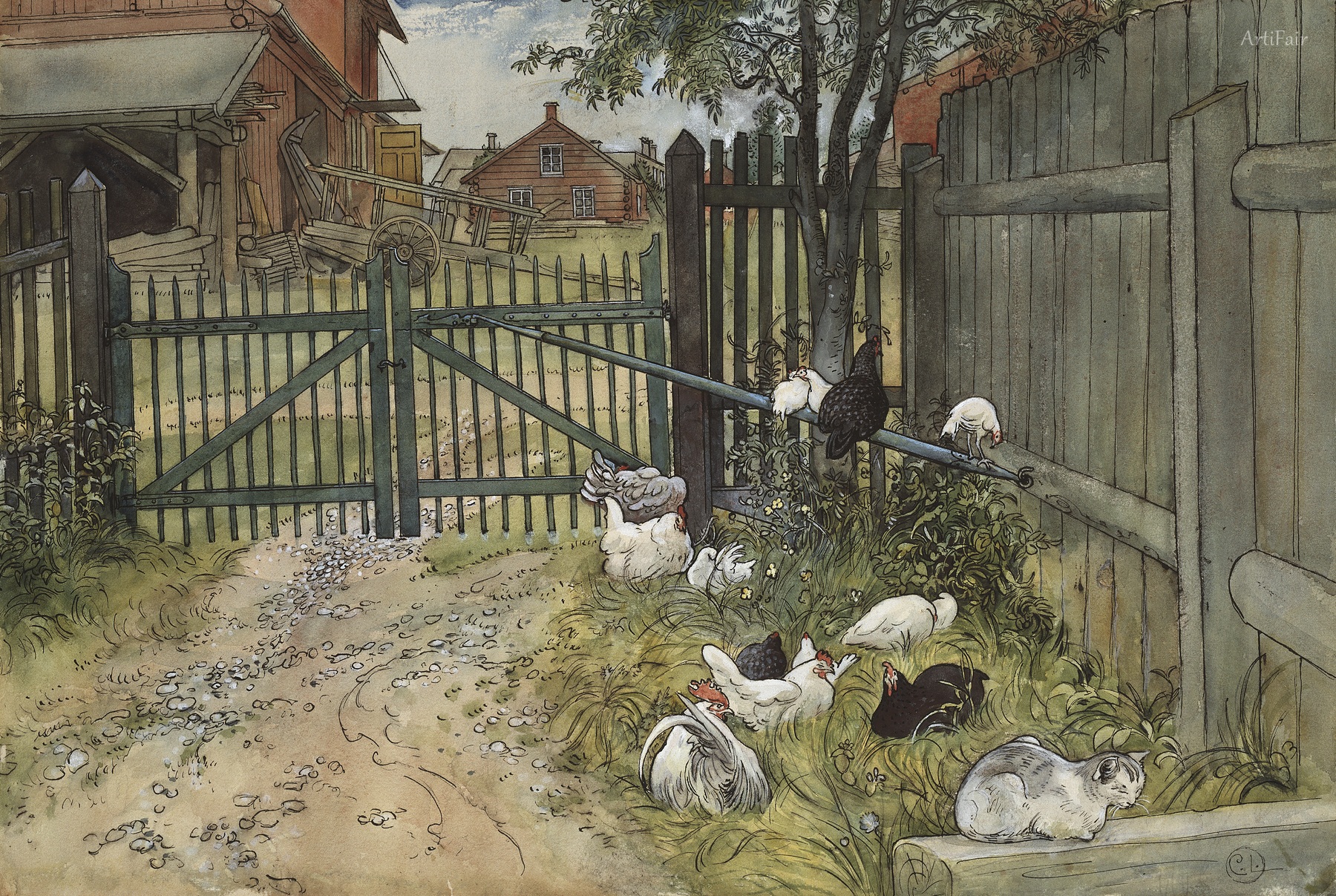 The Gate. From A Home (26 watercolours) 1899
