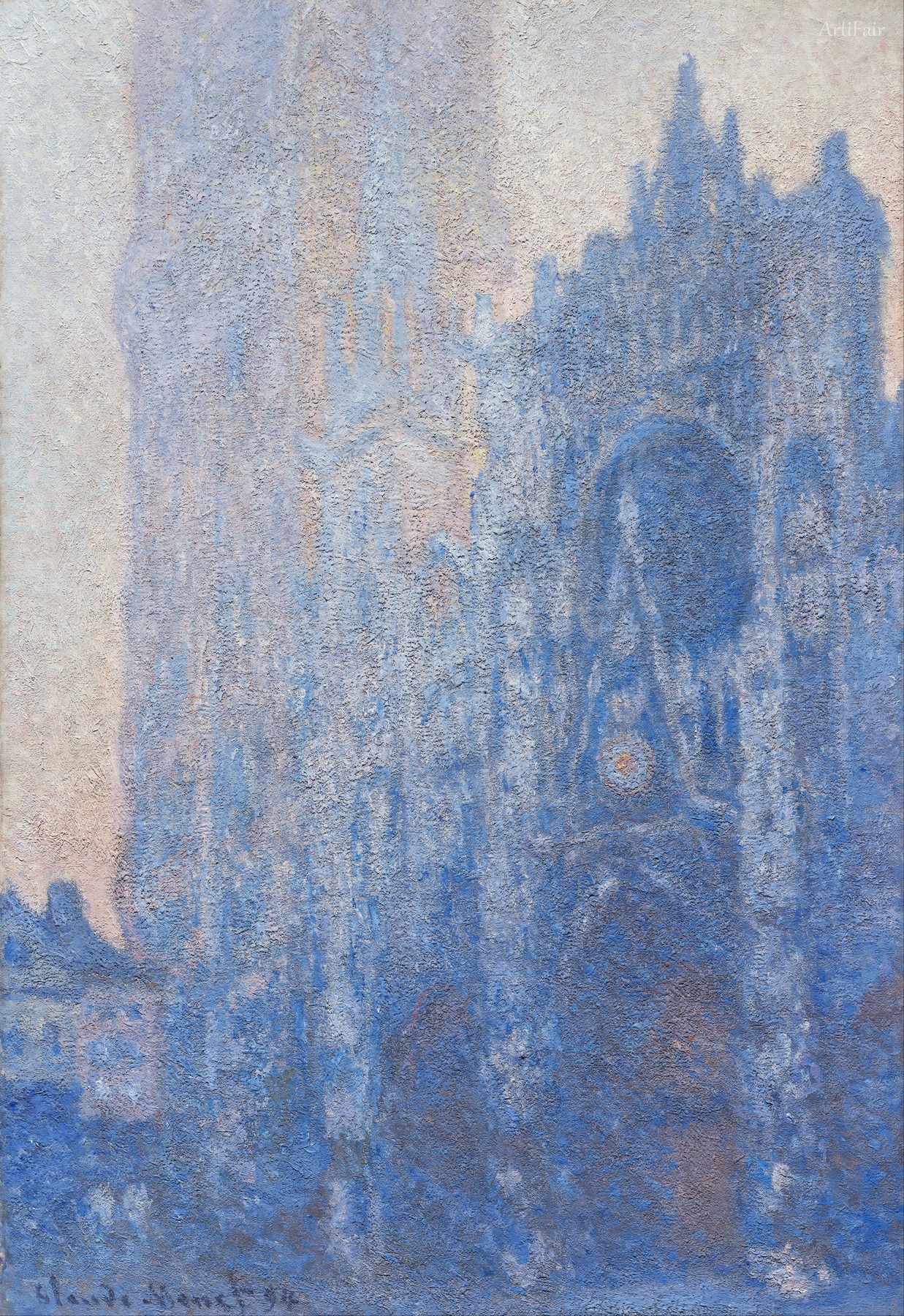 Fasáda katedrály v Rouenu a věž Albane (Ranní efekt)