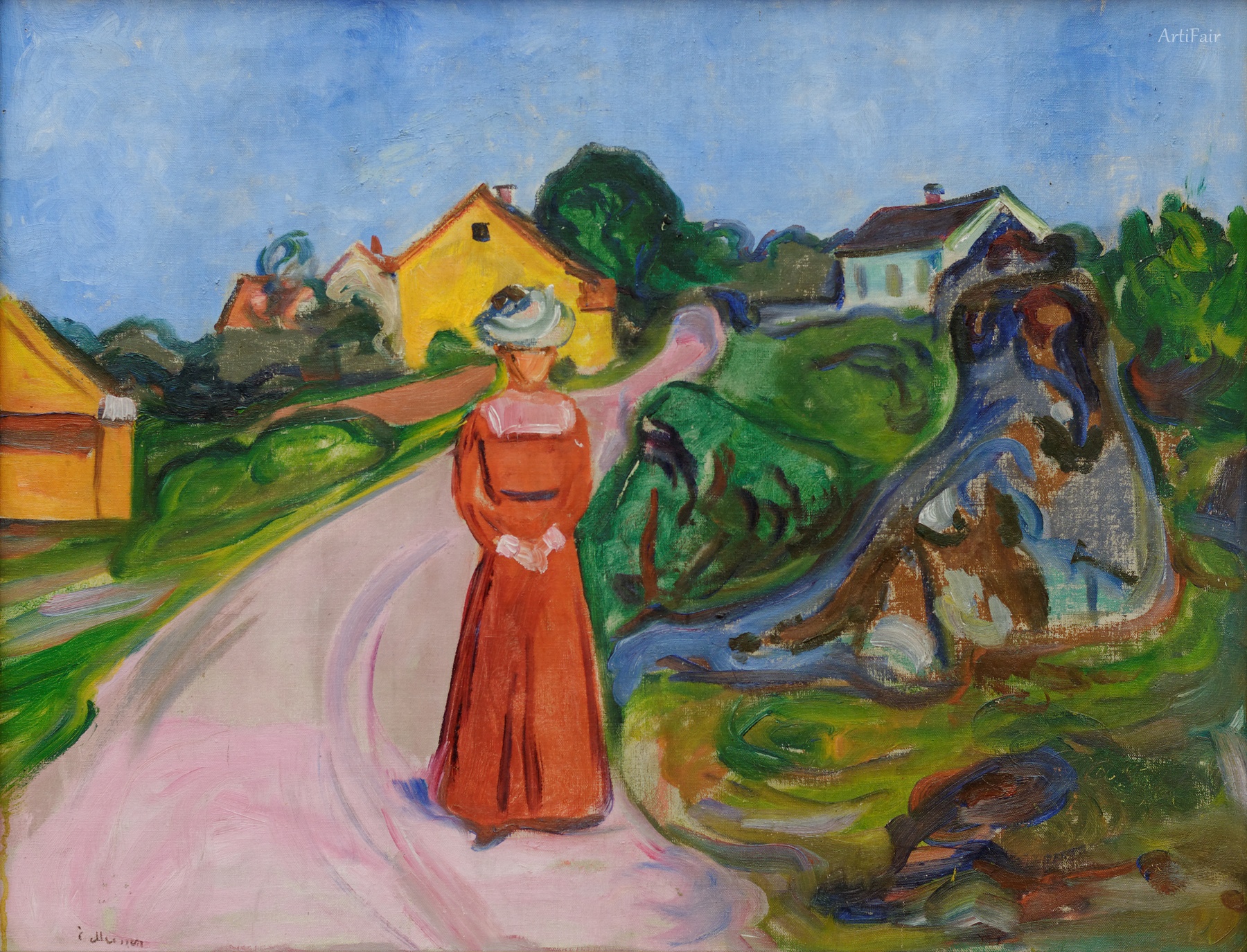 Woman in Red Dress 1901