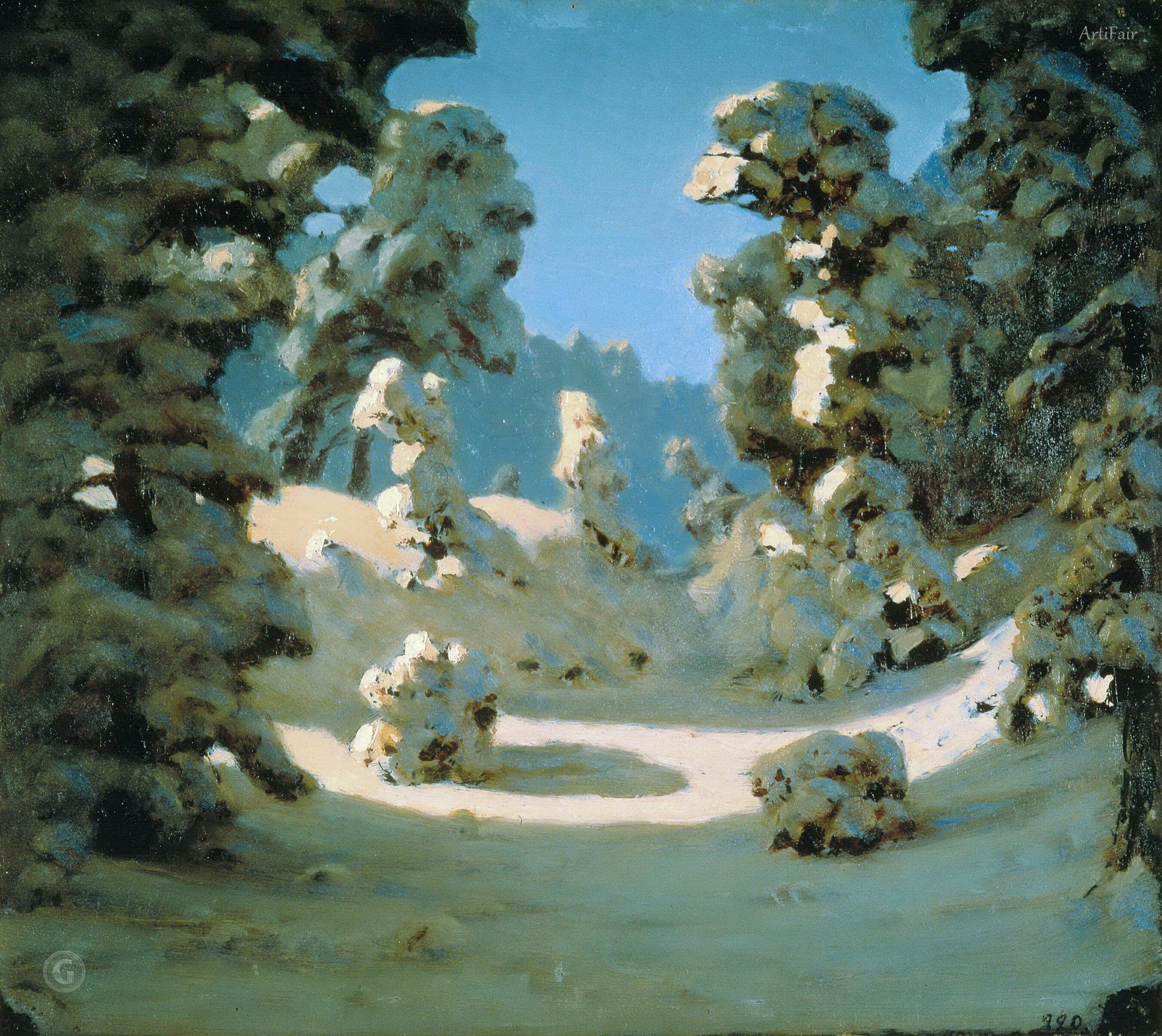 The Sun in the Snowy Forest