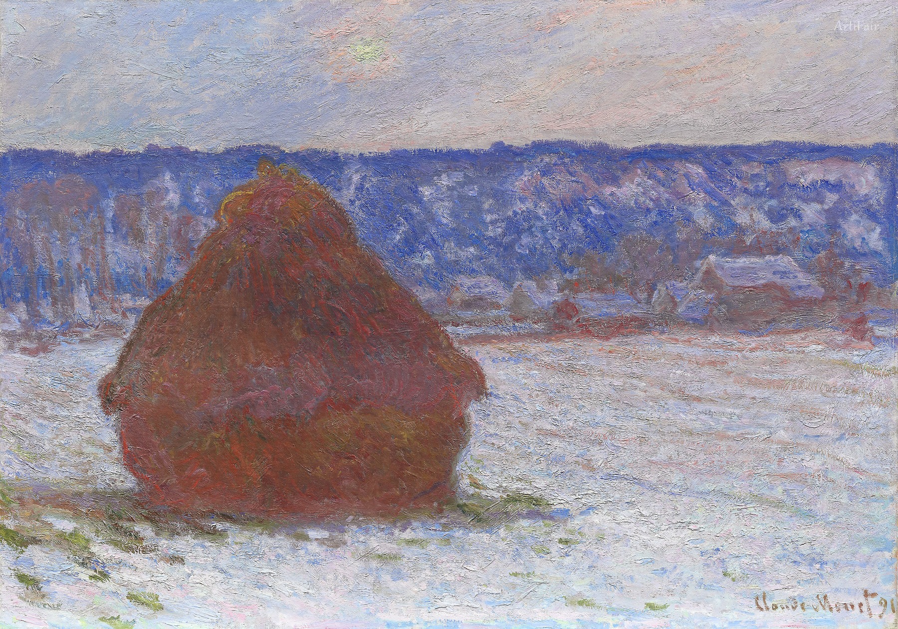Haystacks, Effect of Snow