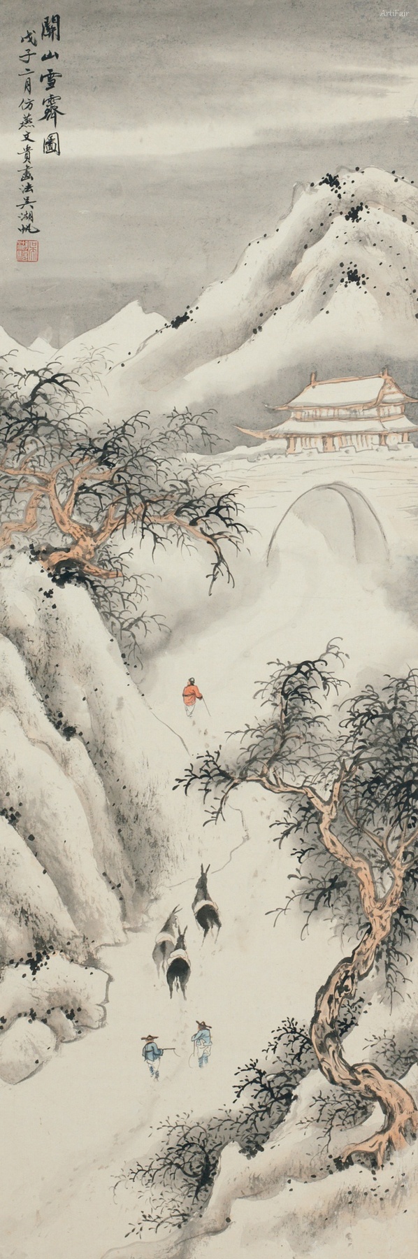 关山雪霁图