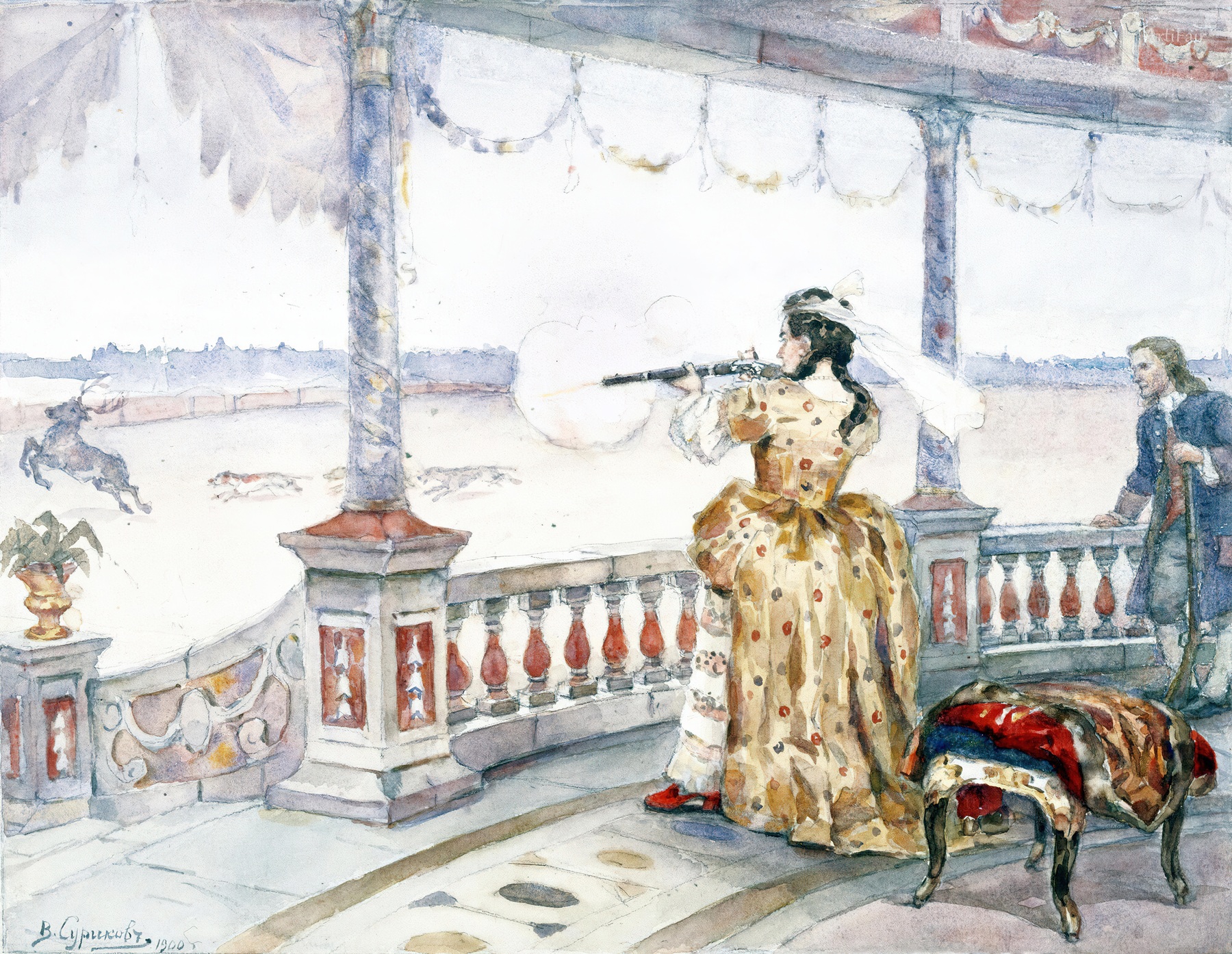 Empress Anna Ivanovna Shooting a Deer