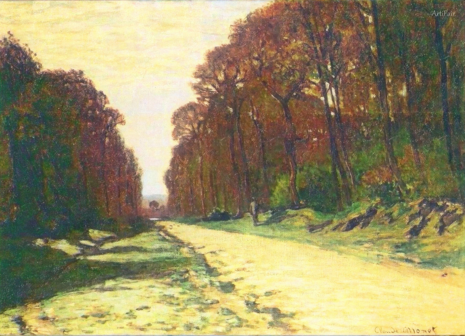 Cesta v lese Fontainebleau