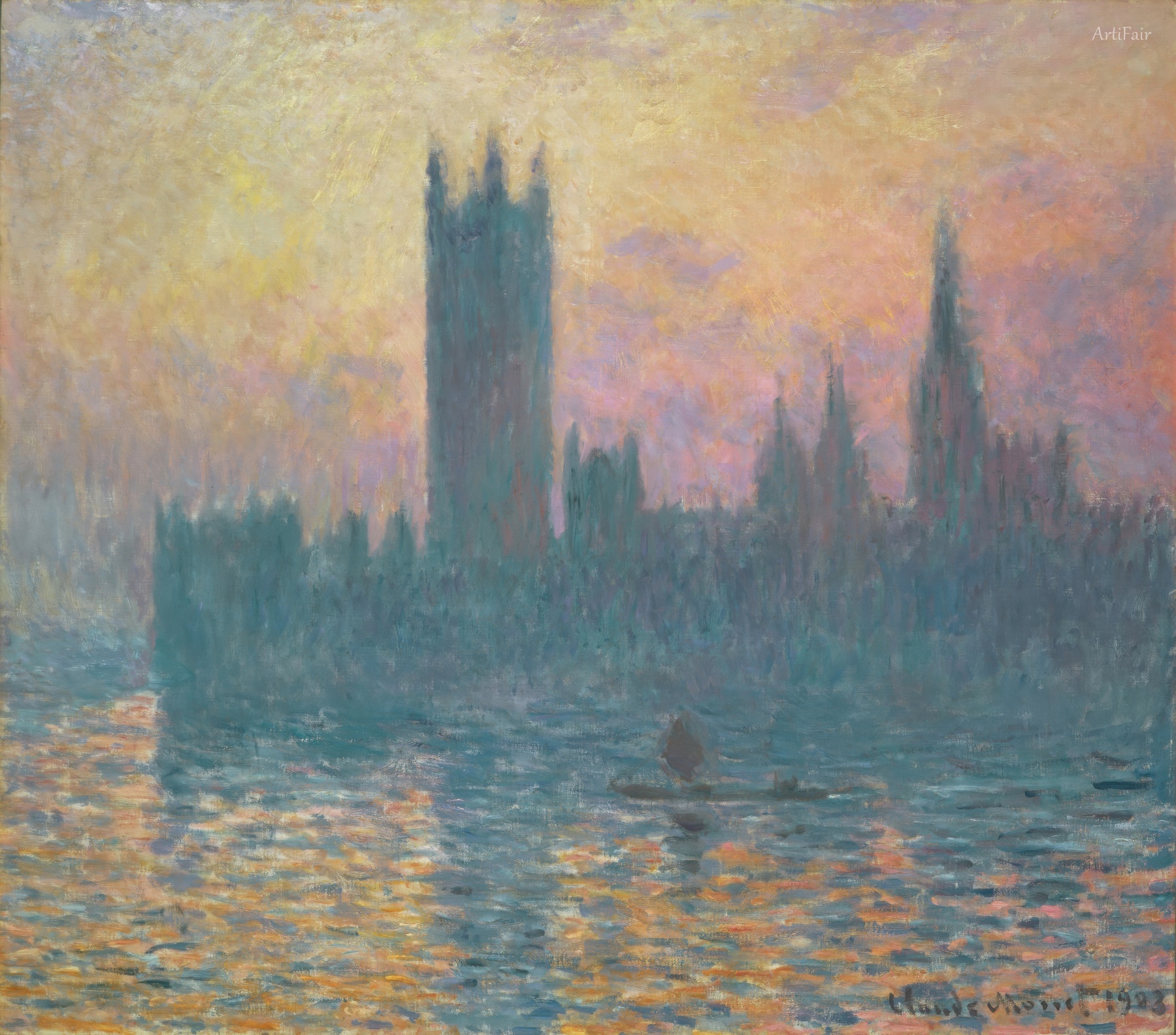 Westminster Palace, sunset