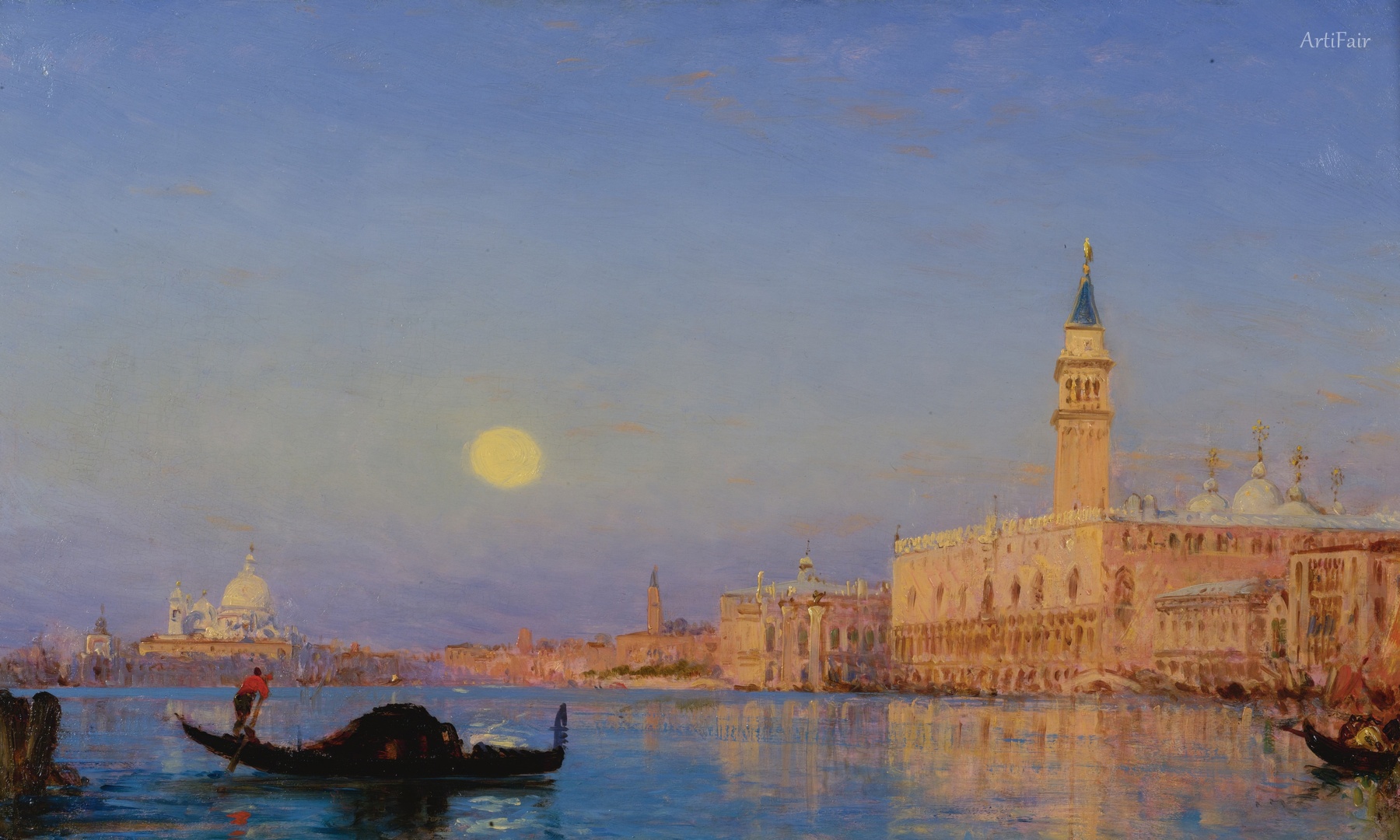 Gondola in front of the Grand Basin, Venice