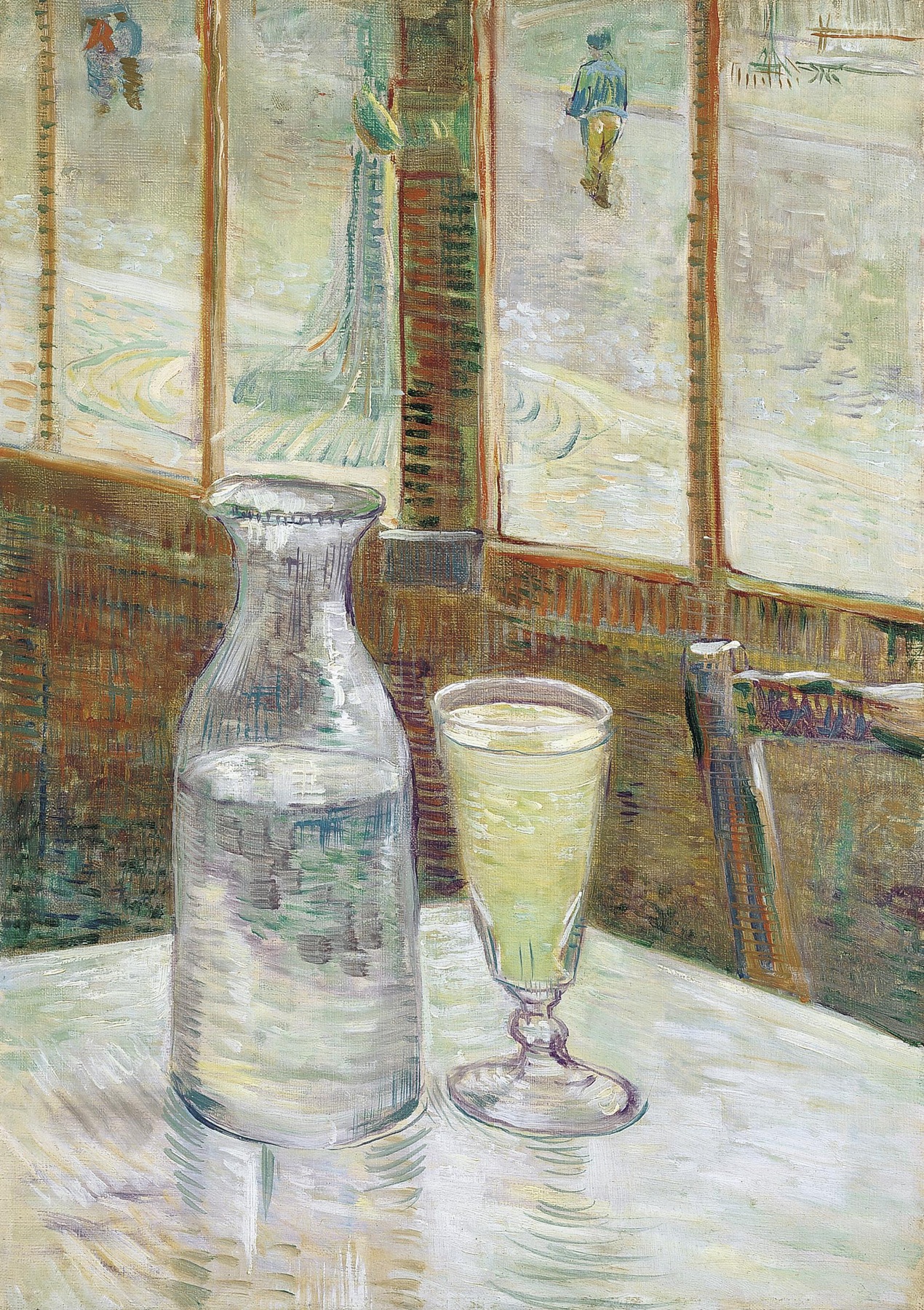 Café table with absinth