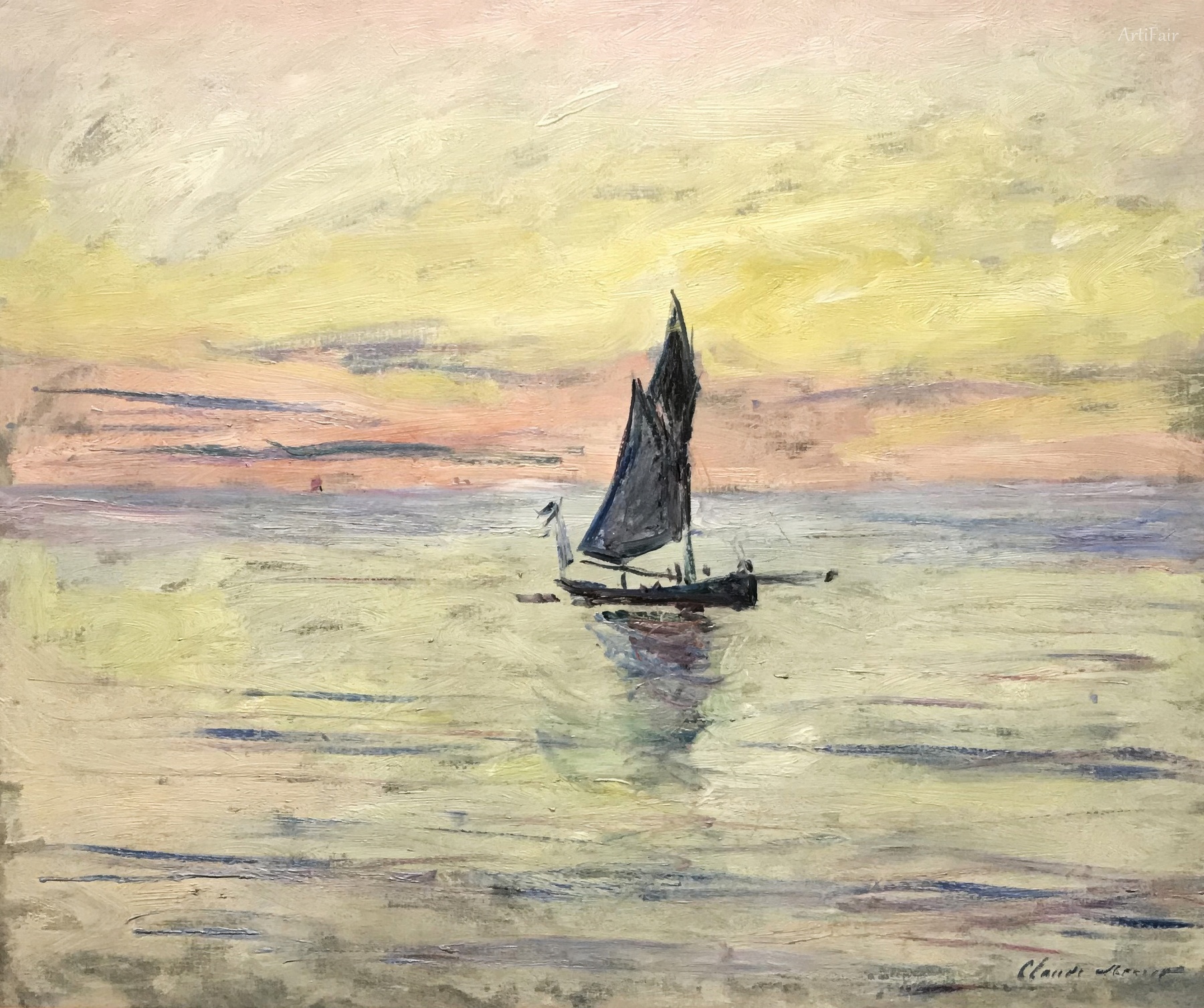 Sailing boat, dusk effect