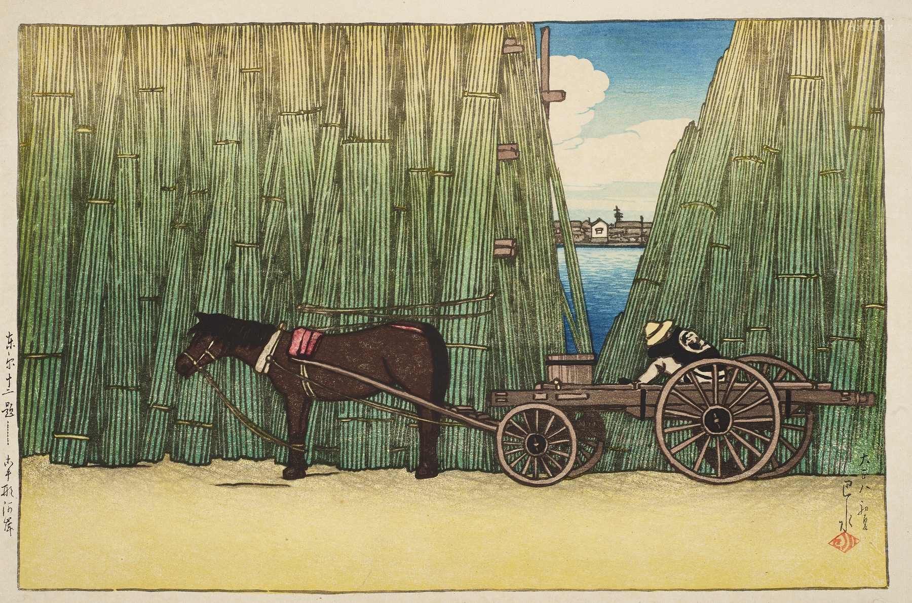 Tokyo Twelve Views Asakusa Komagata Riverside 1919