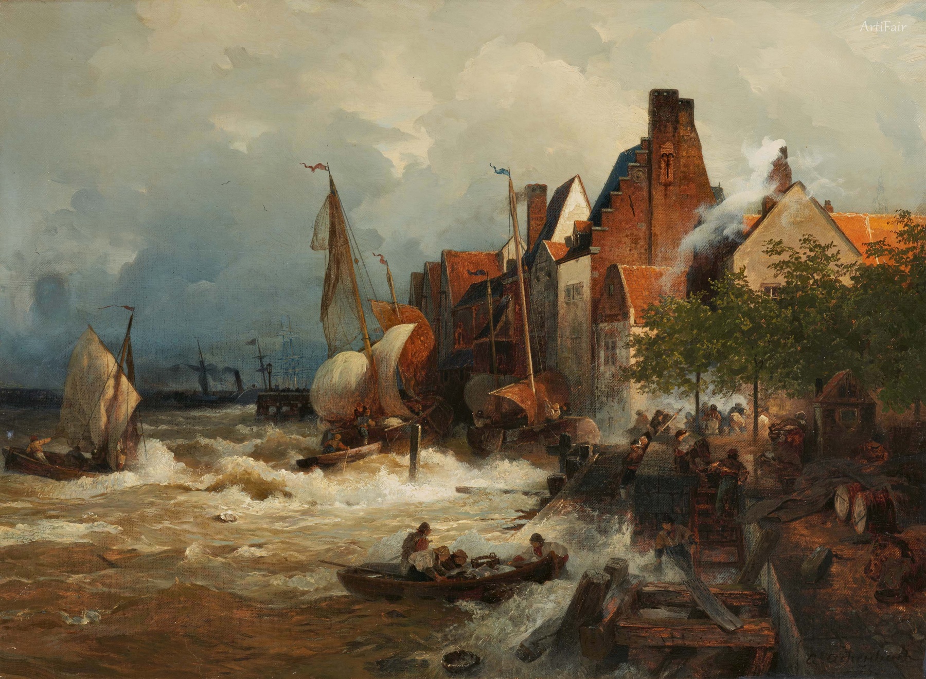 Returning Fishing Boats in a Storm