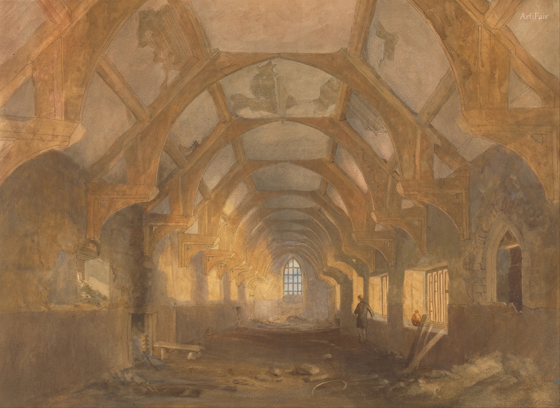 Interior of a Dormitory of the Ipswich Blackfriars at the End of its Period of Occupation