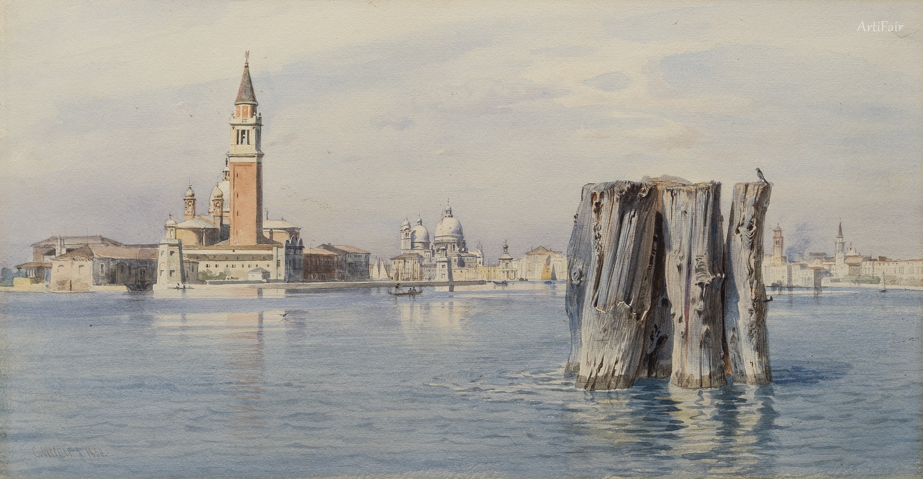 Vista di San Giorgio Maggiore e Santa Maria della Salute a Venezia