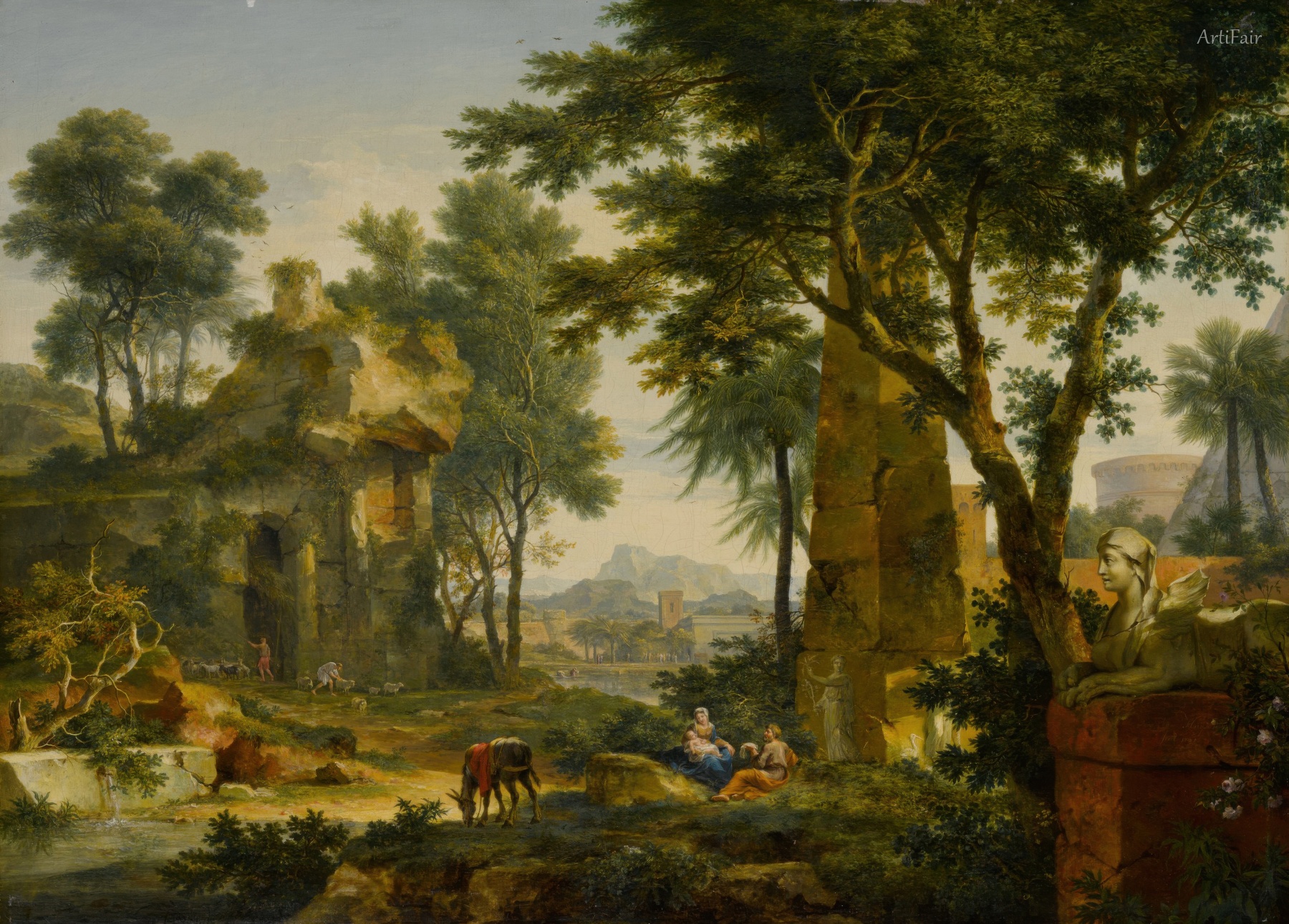The Holy Family at rest in Egypt