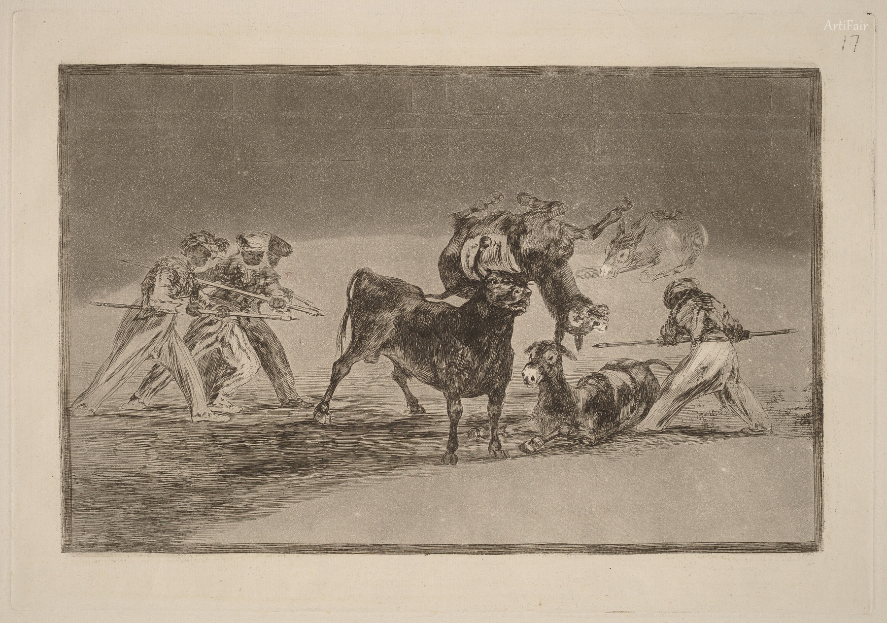 Moorish Enclosure Made with Donkeys to Defend Against the Bull 1816