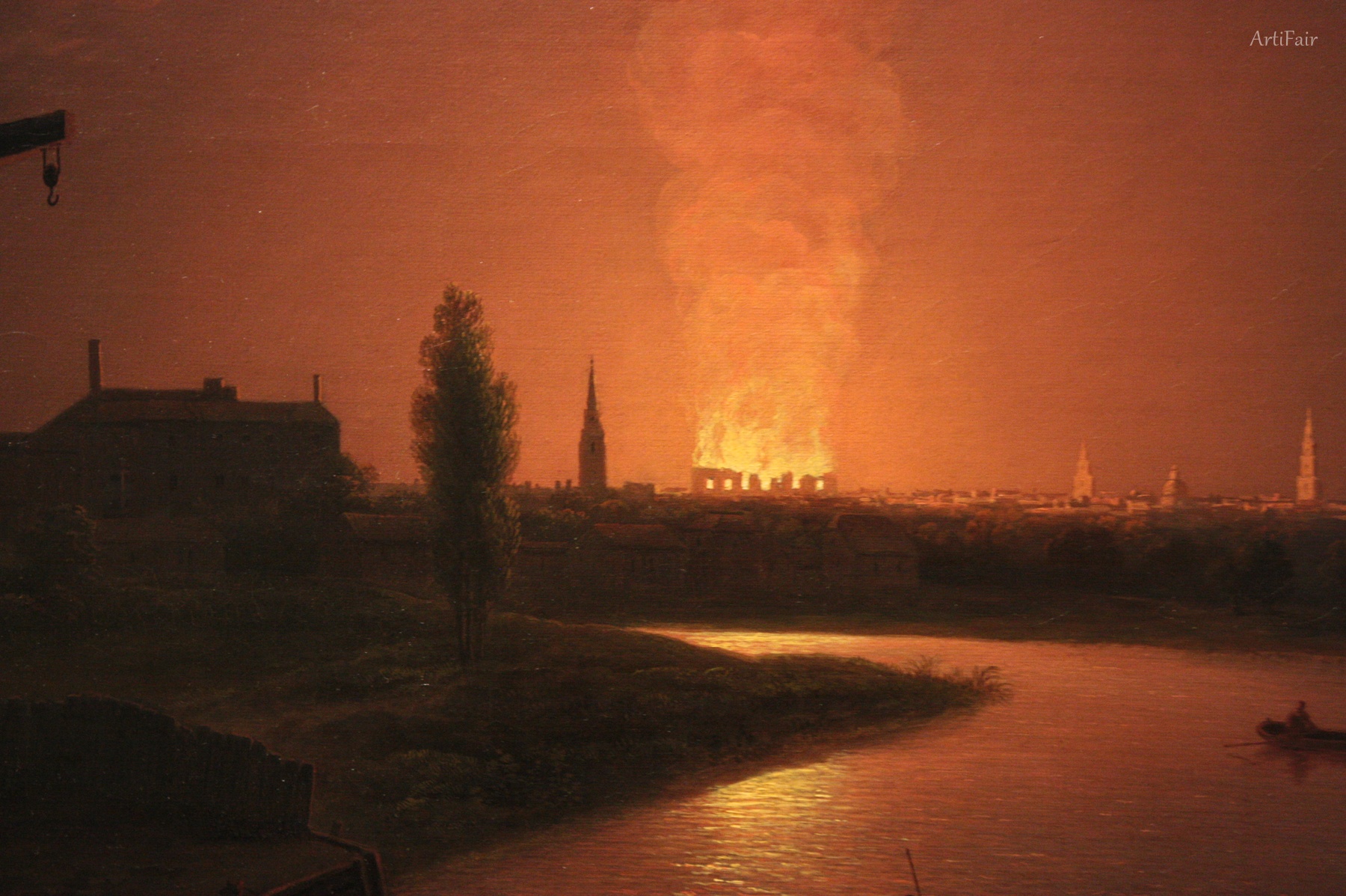 Old Drury Lane Theatre on Fire
