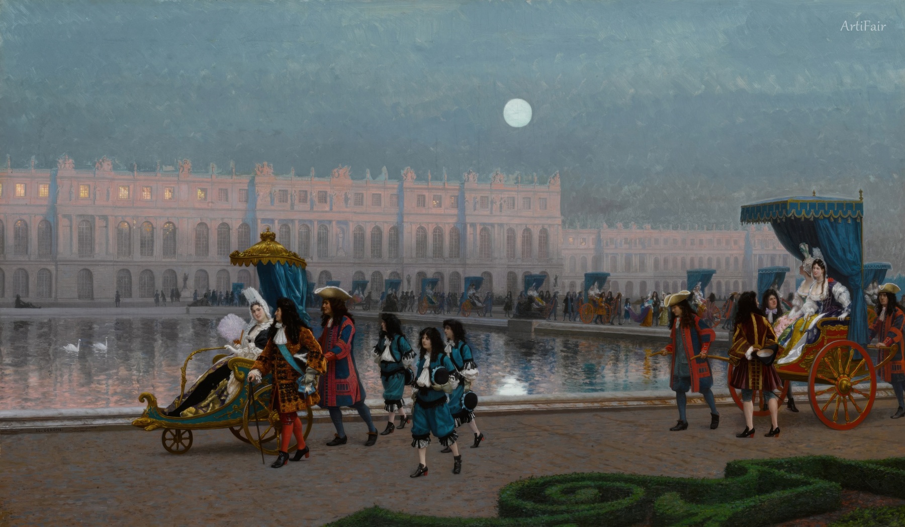 Promenade de la cour dans le parc de Versailles