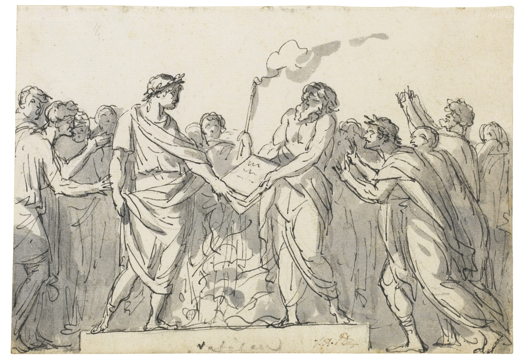 Augustus forbidding the burning of Virgil's Aeneid