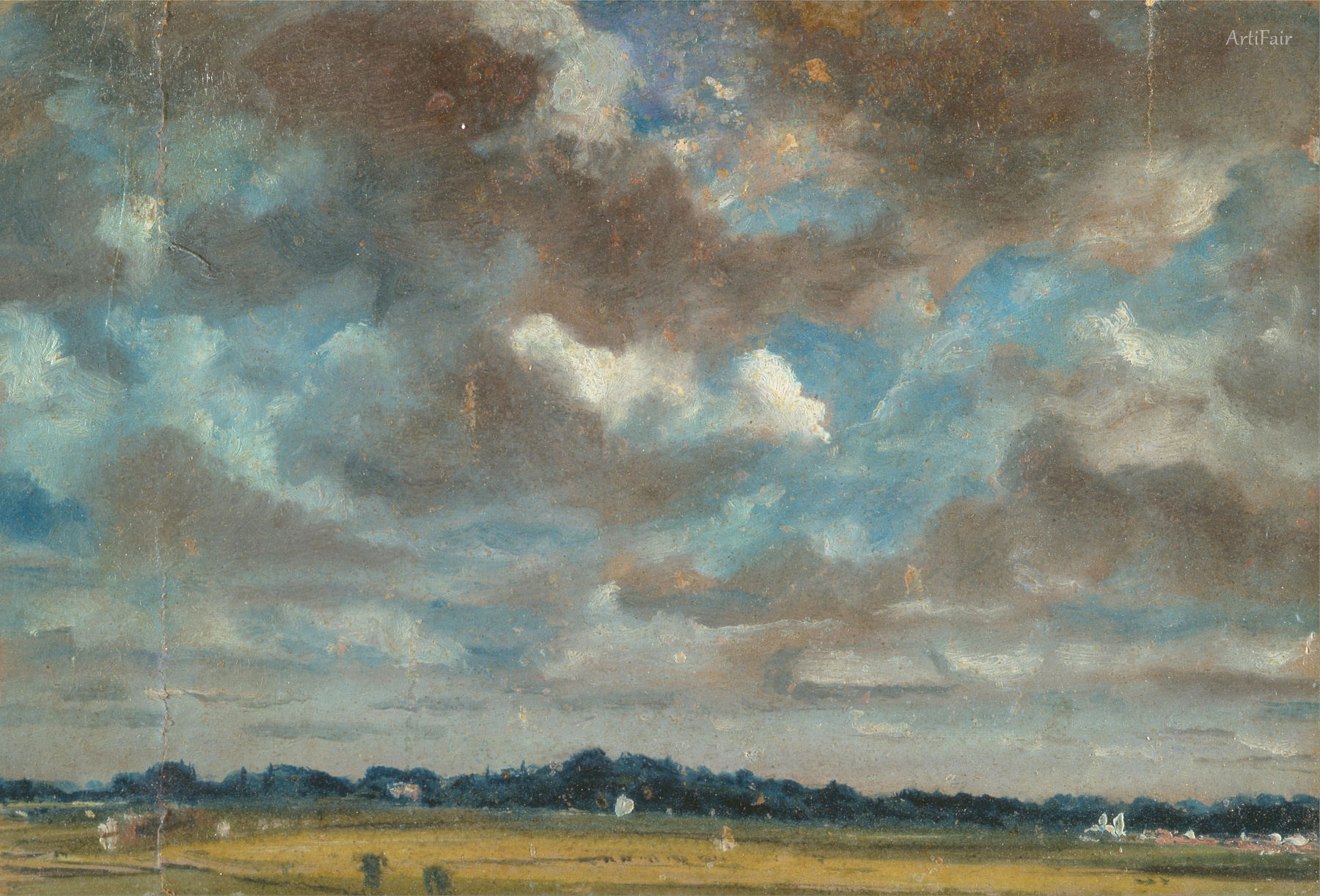 Extensive Landscape with Grey Clouds