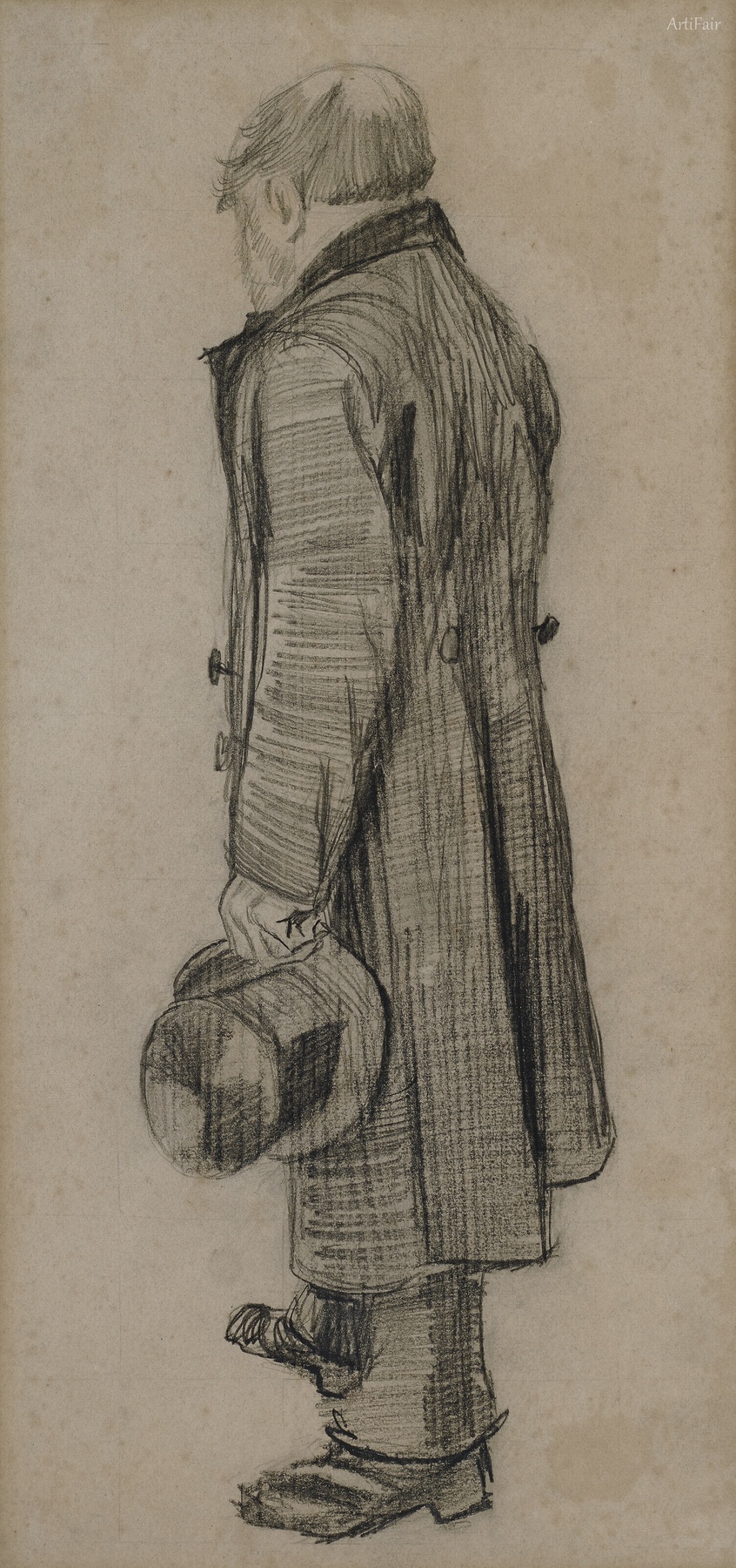 Man with a top hat in his left hand