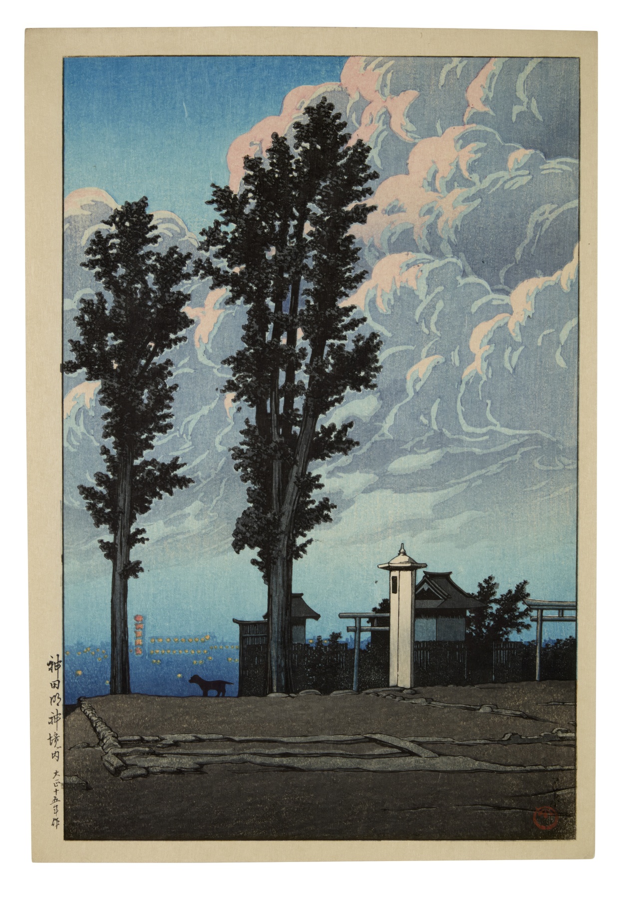 Twenty Views of Tokyo: Kanda Myojin Shrine Grounds, 1926