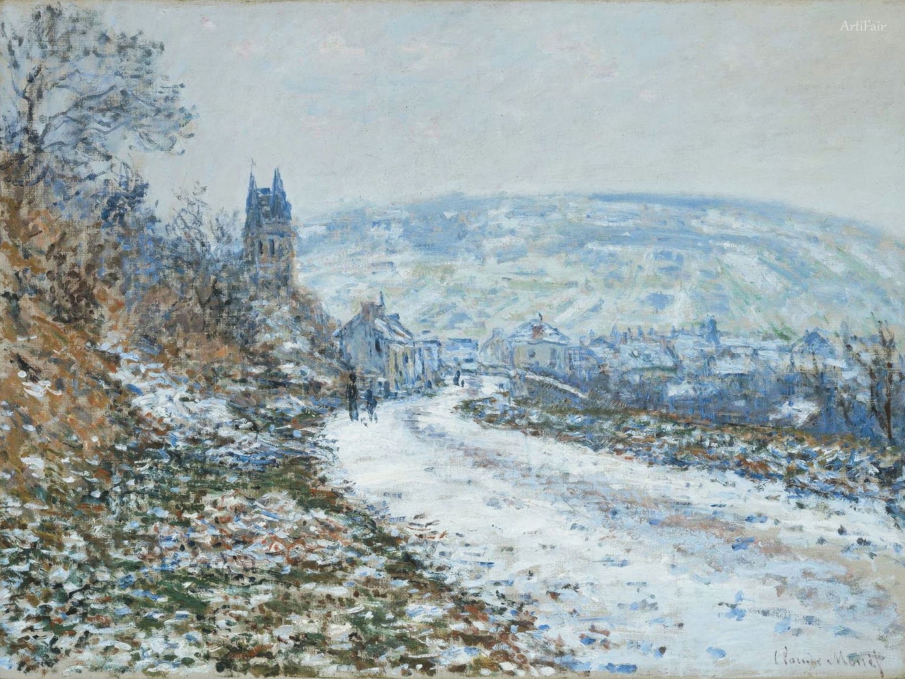 Entrando nel villaggio di Vetheuil in inverno