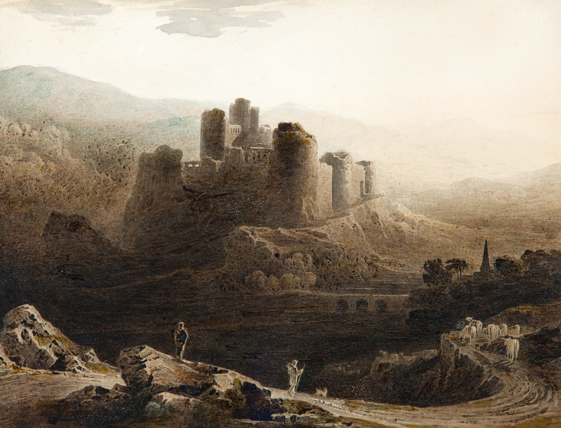 Moonlight - Chepstow Castle 1815