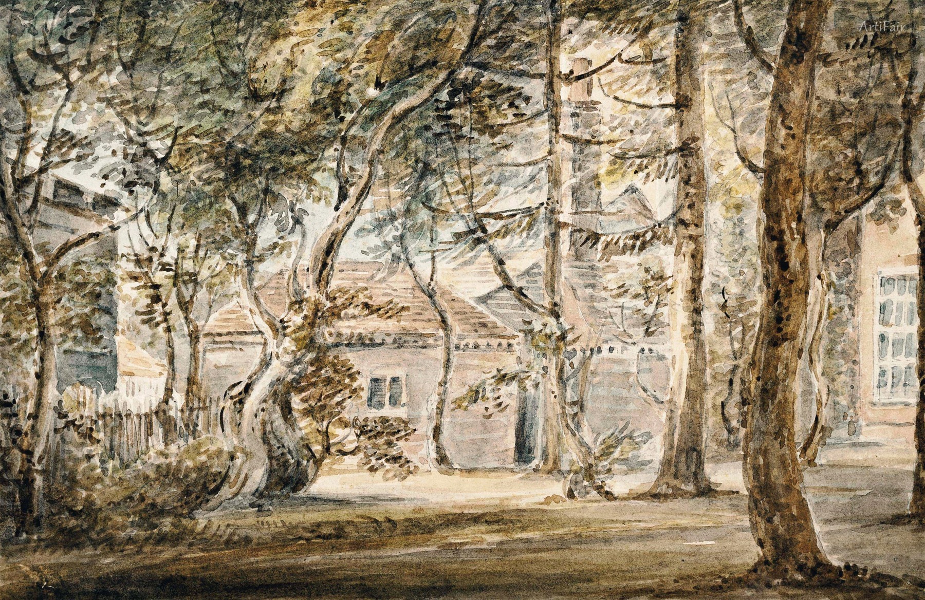 Vista della casa di Thomas Sandby nel Windsor Great Park