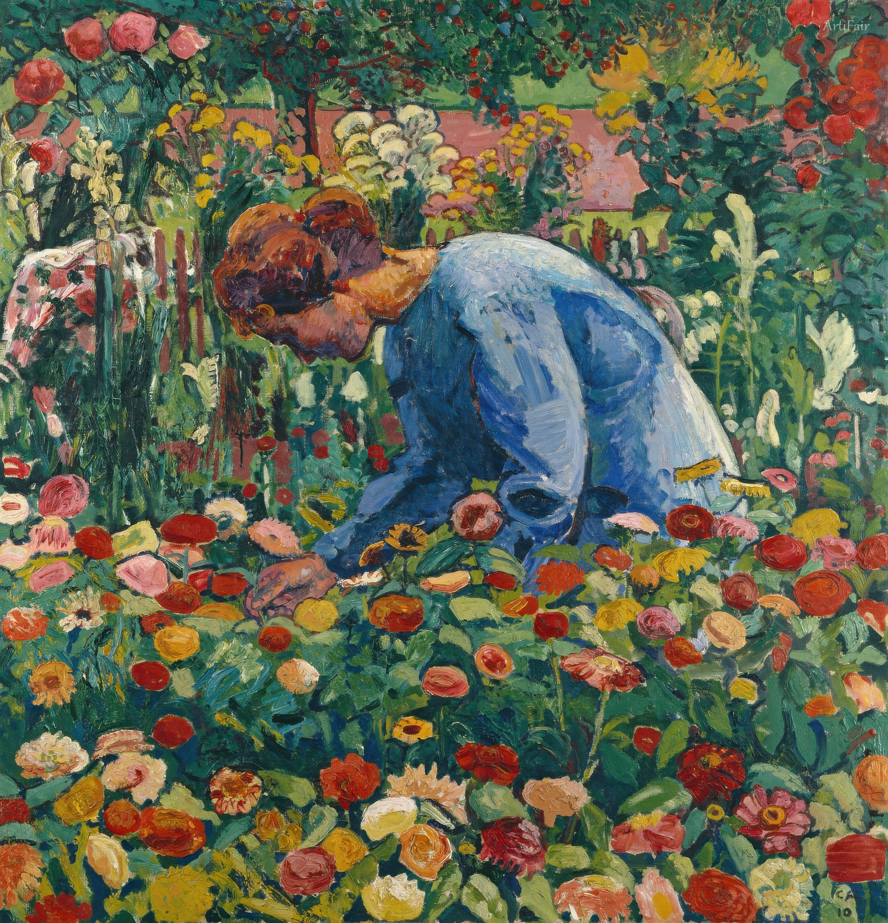 Anna Amiet in the Flower Garden 1910