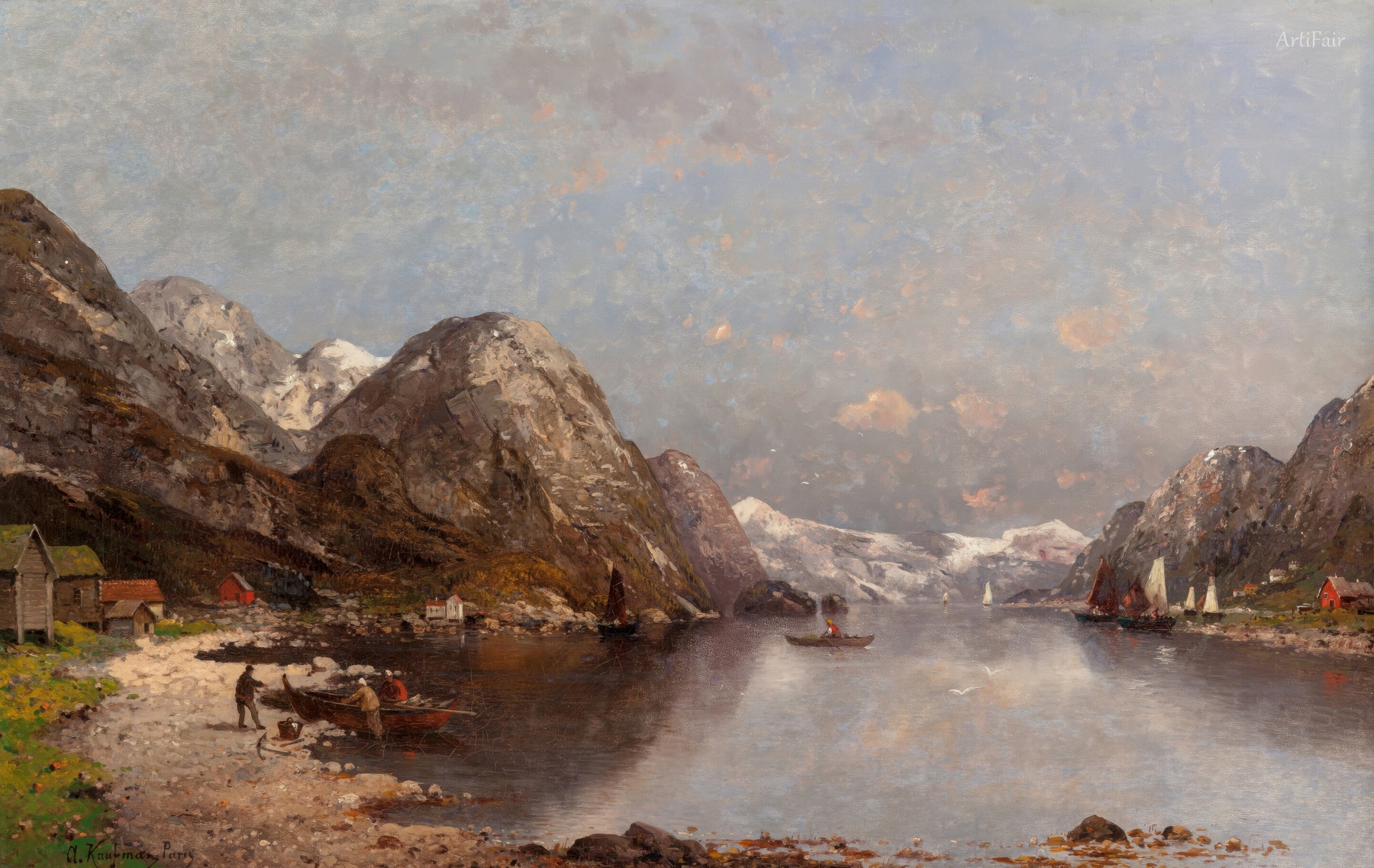 Fishermen on the Bank of a Fjord