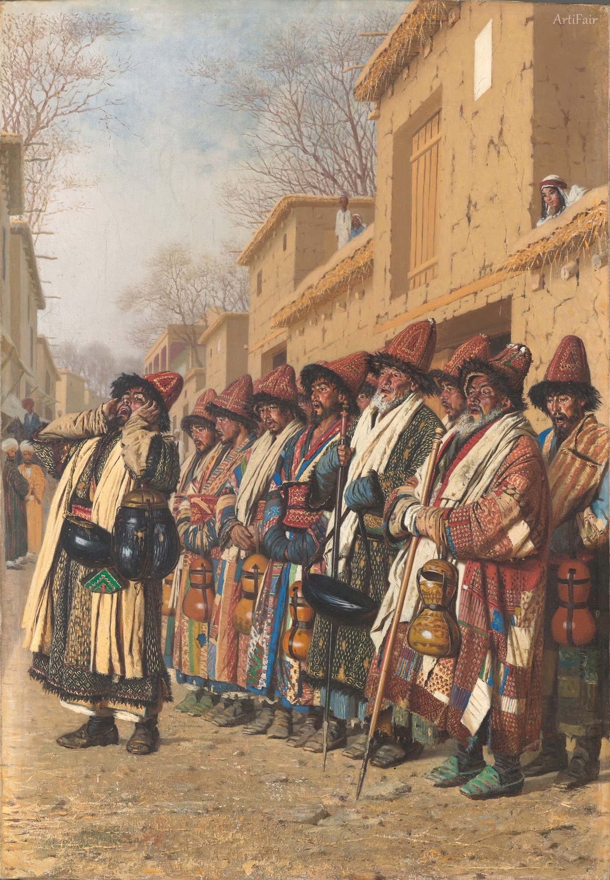Choir of Dervishes Asking for Alms. Tashkent 1870