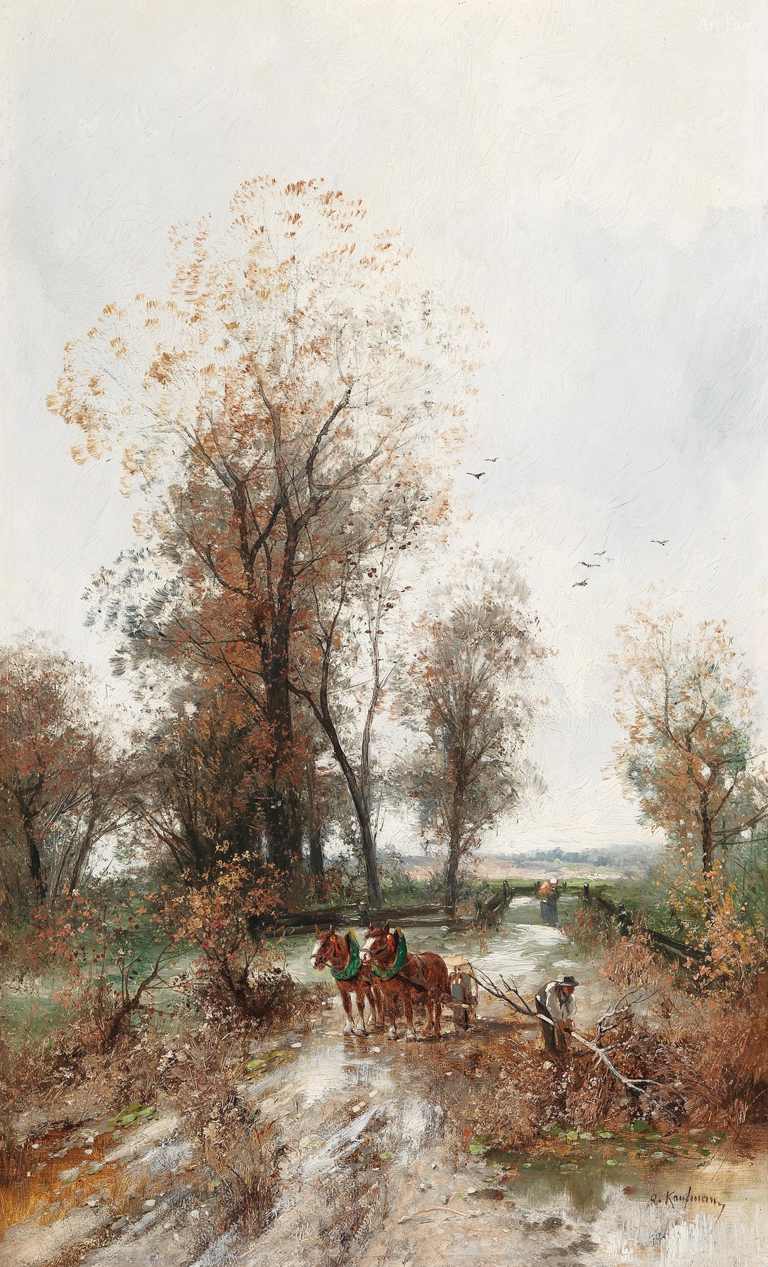 An Autumnal Landscape with Shepherds