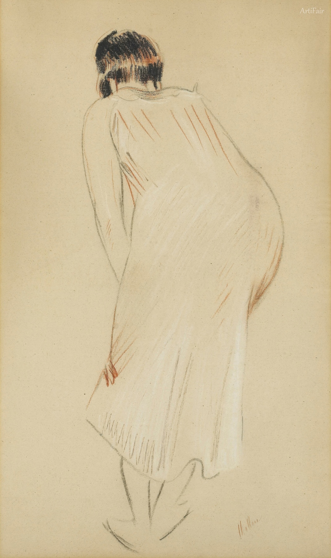 Study of a Woman Leaning Forward