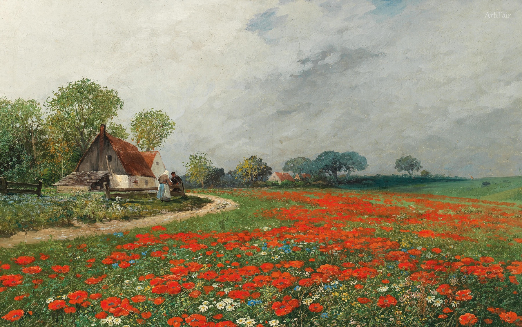 Field of Poppies with Daisies