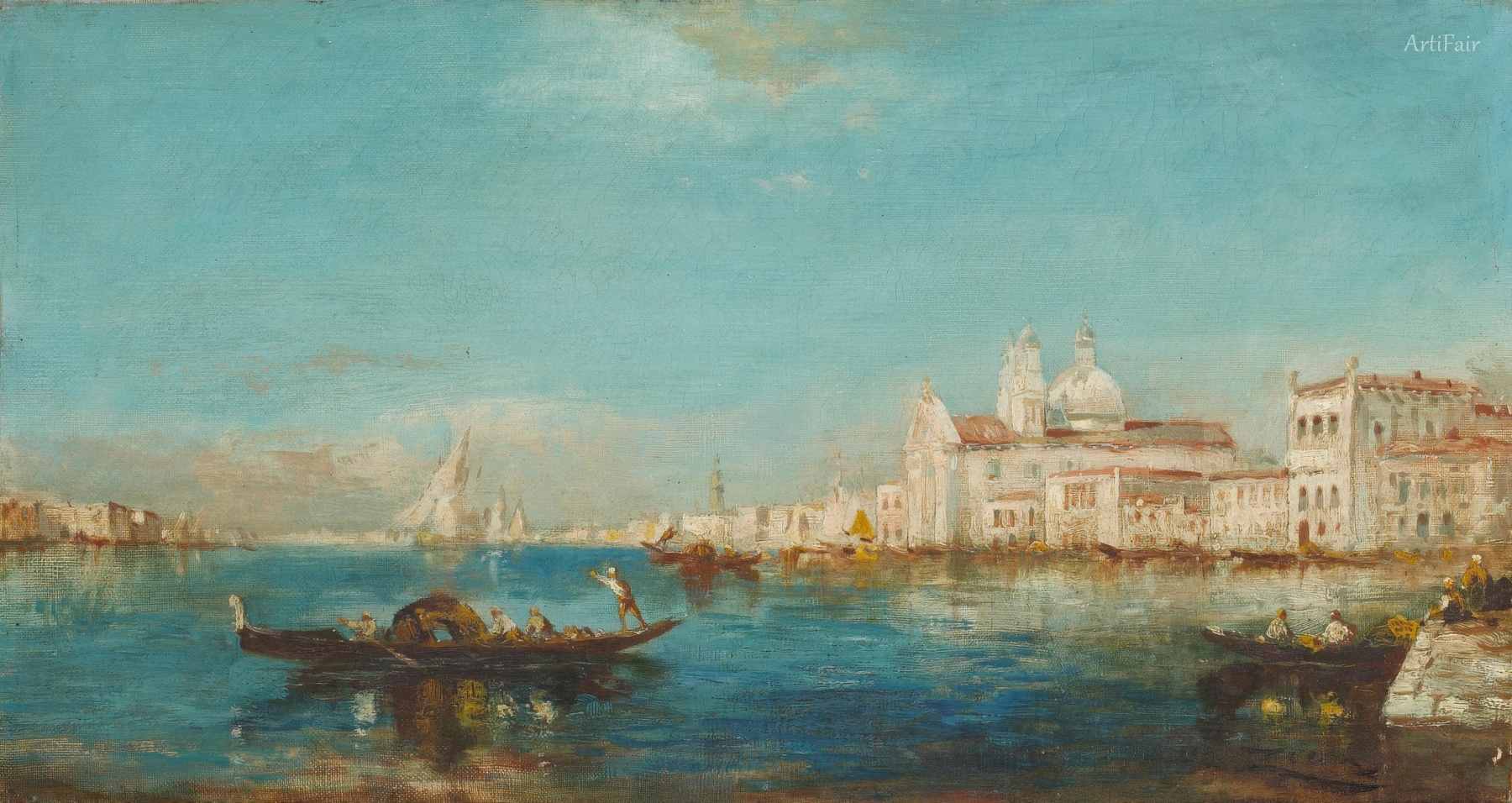 A Venetian View with Gondola