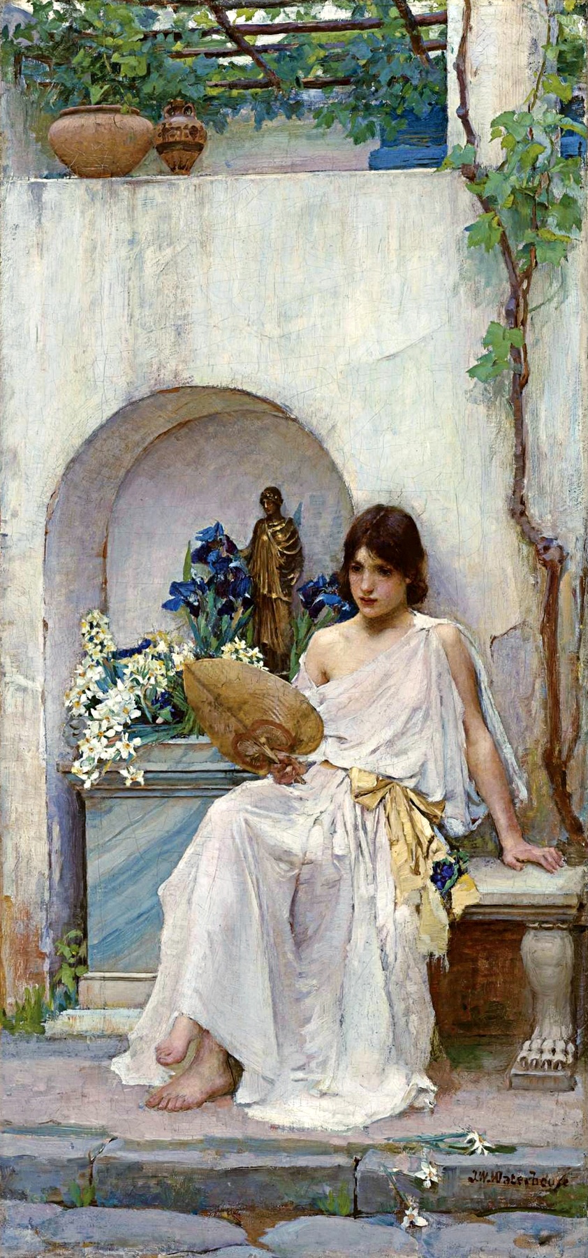 Flora in white attire