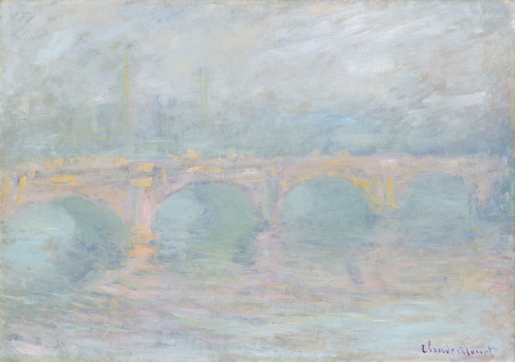 At sunset at Waterloo Bridge in London