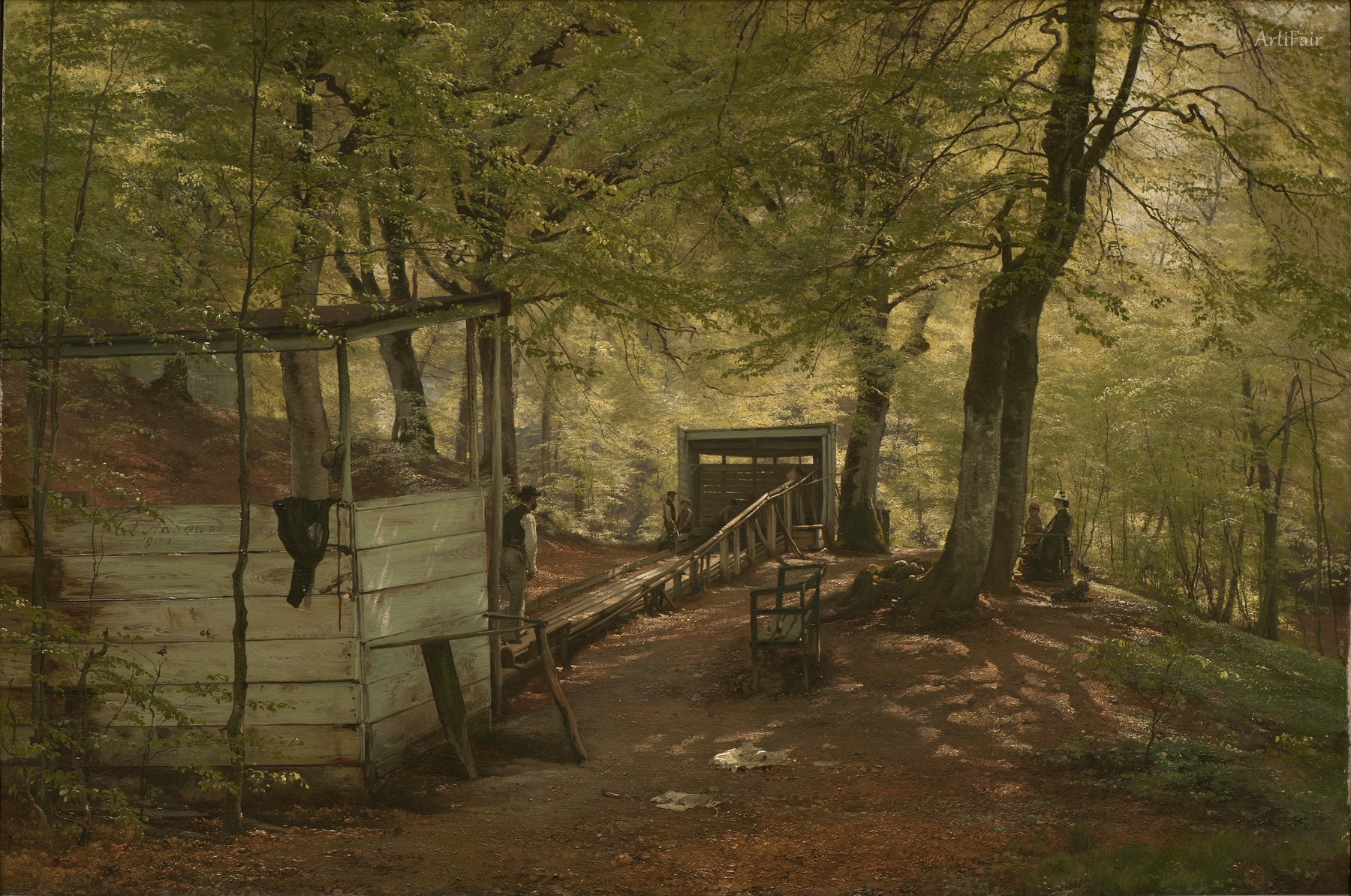 Skittle-alley in Saeby Forest. Spring Morning 1882