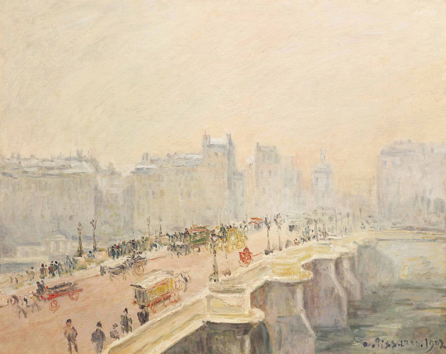 Pont Neuf, efekt sněhu a mlhy
